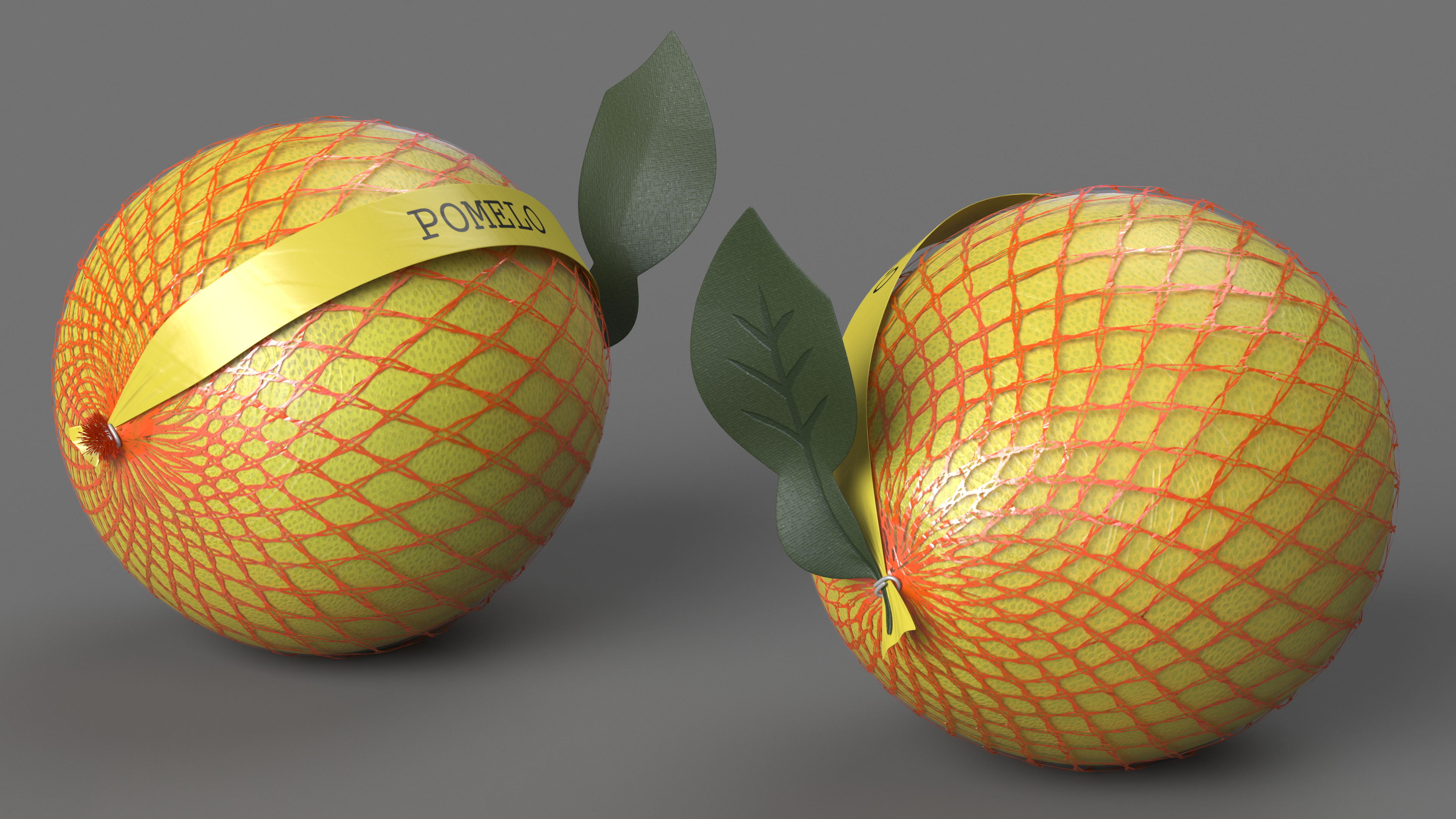 3D Package of Yellow Pomelo Fur model