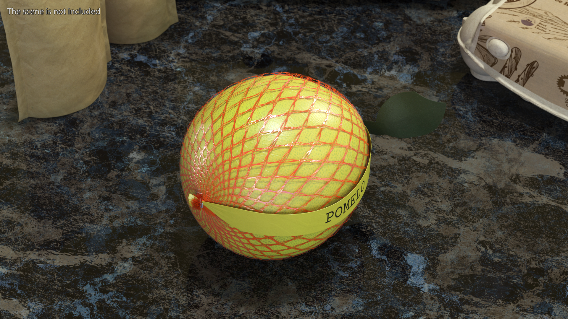 3D Package of Yellow Pomelo Fur model