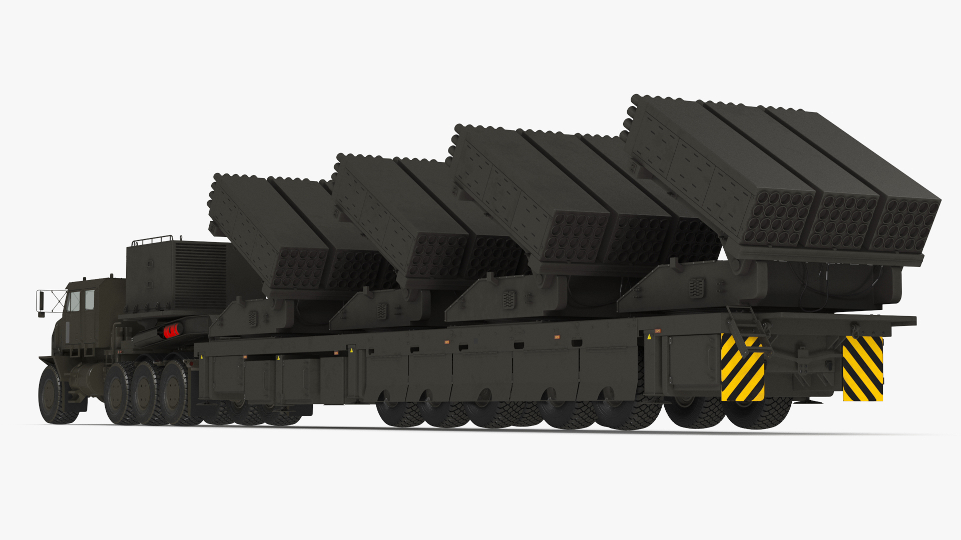 Oshkosh Transporter with Jobaria Rocket Launch System Green 3D model