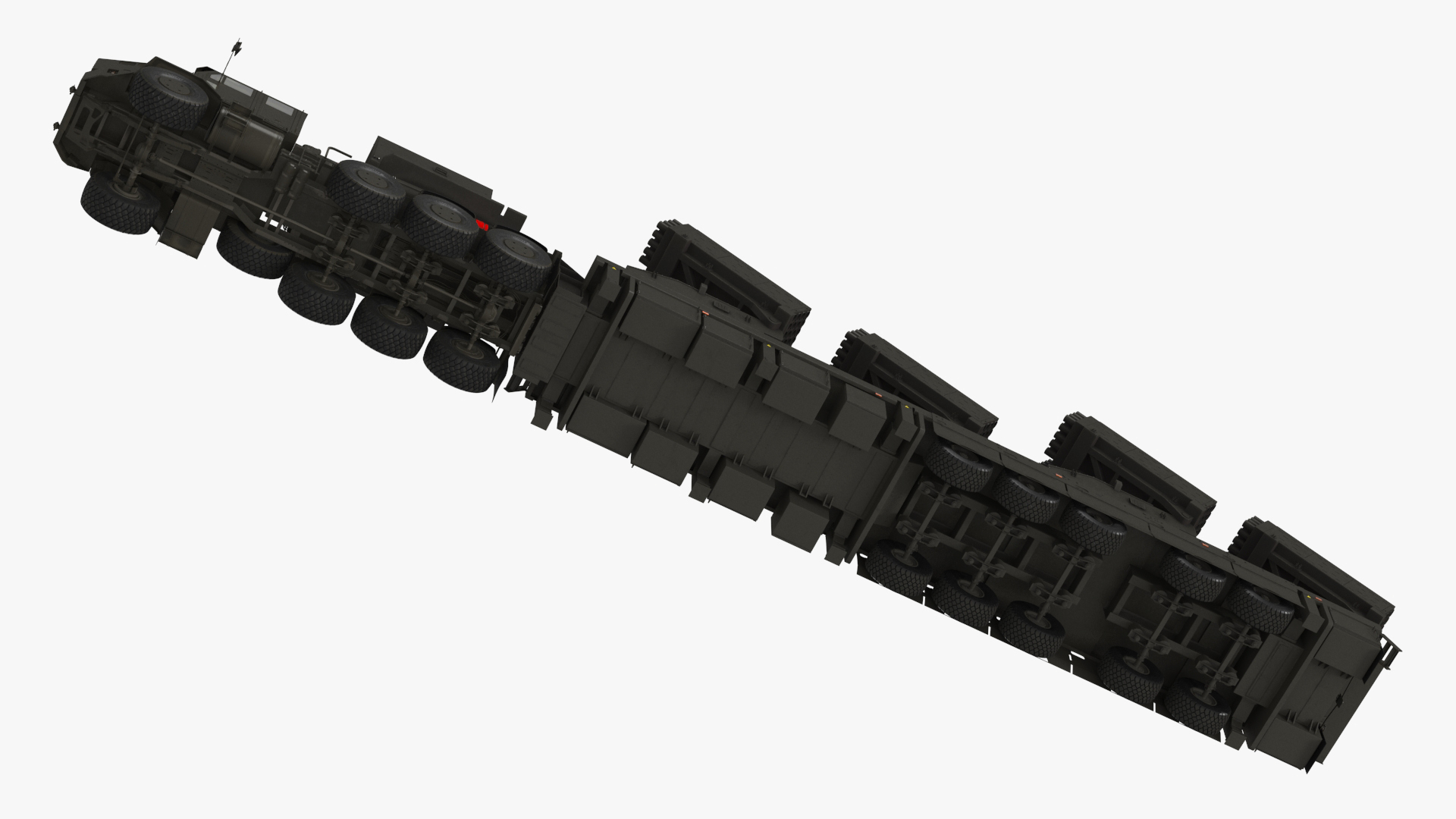 Oshkosh Transporter with Jobaria Rocket Launch System Green 3D model