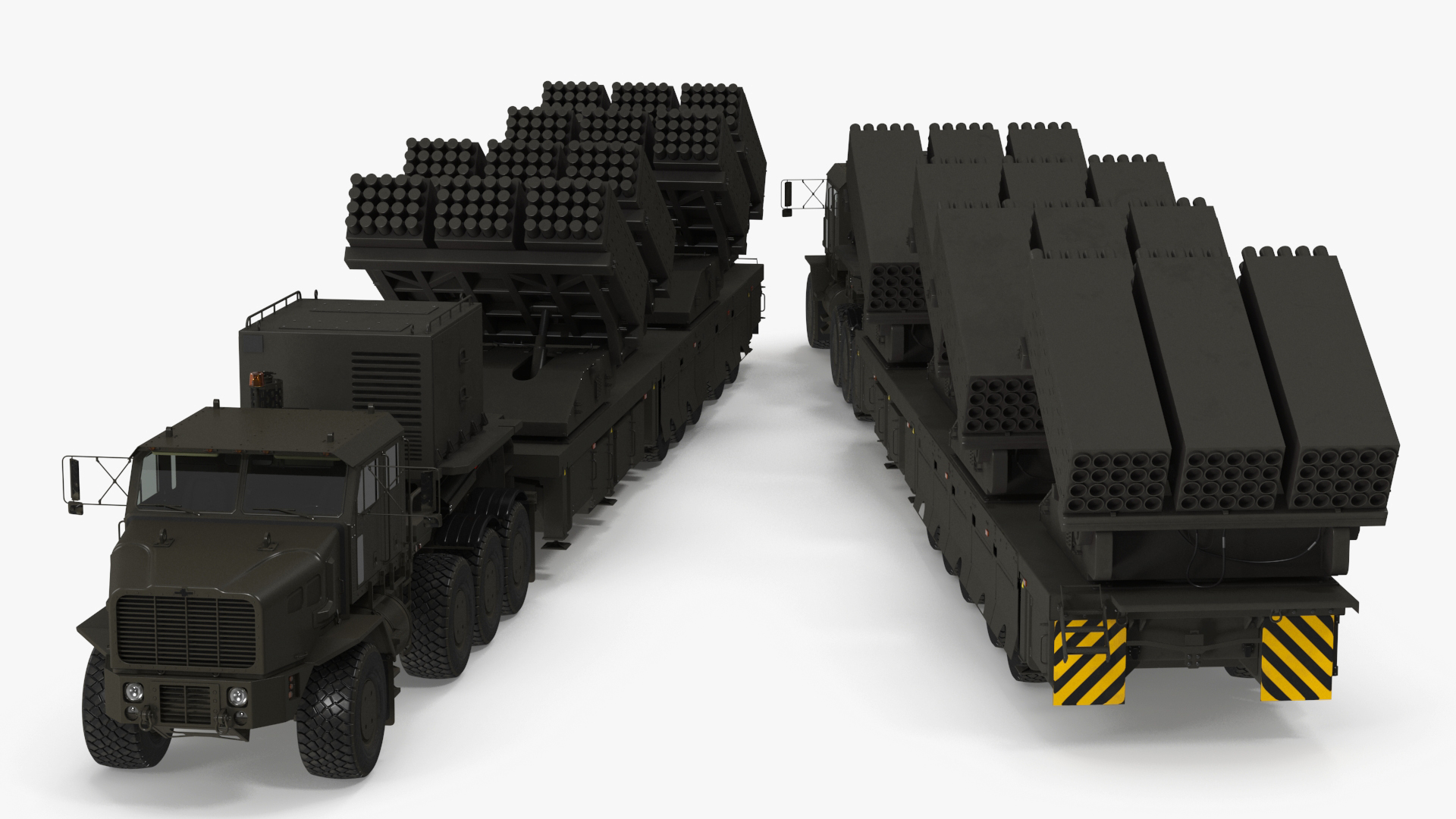 Oshkosh Transporter with Jobaria Rocket Launch System Green 3D model