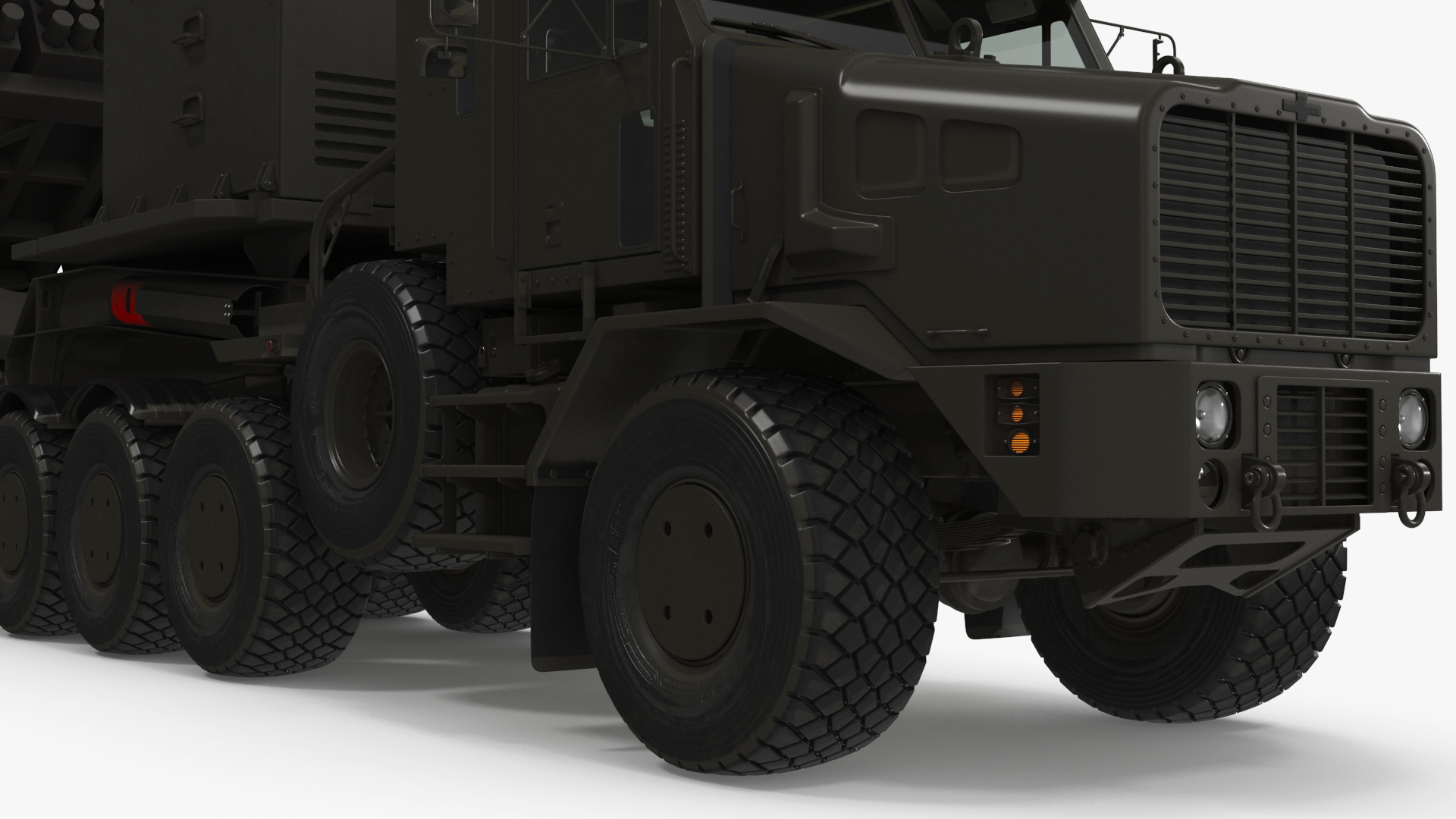 Oshkosh Transporter with Jobaria Rocket Launch System Green 3D model