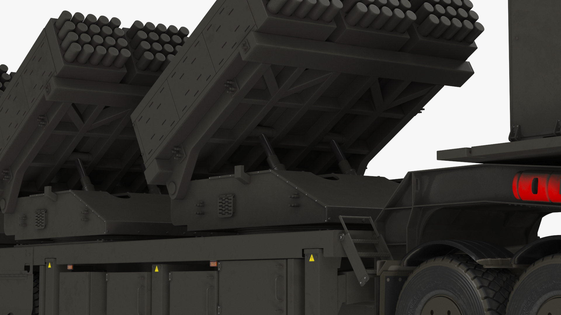 Oshkosh Transporter with Jobaria Rocket Launch System Green 3D model