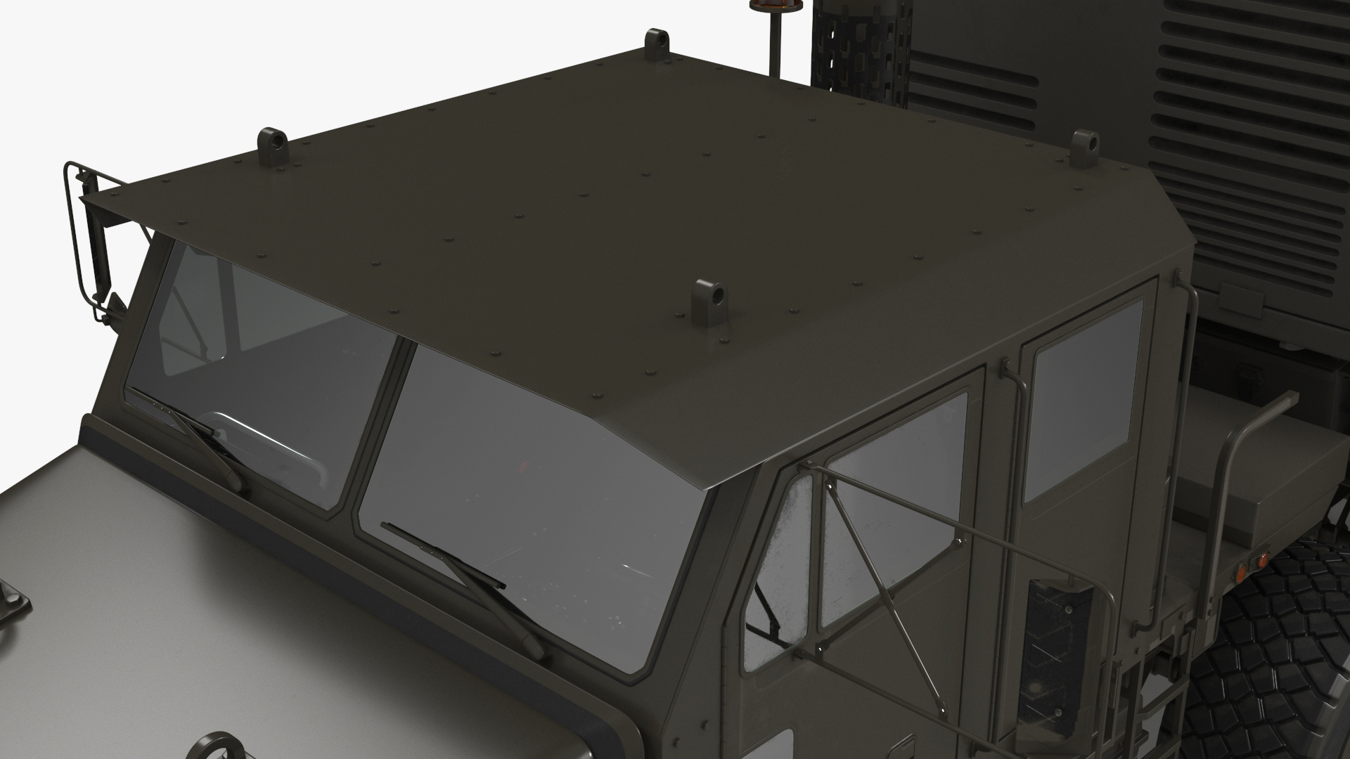 Oshkosh Transporter with Jobaria Rocket Launch System Green 3D model