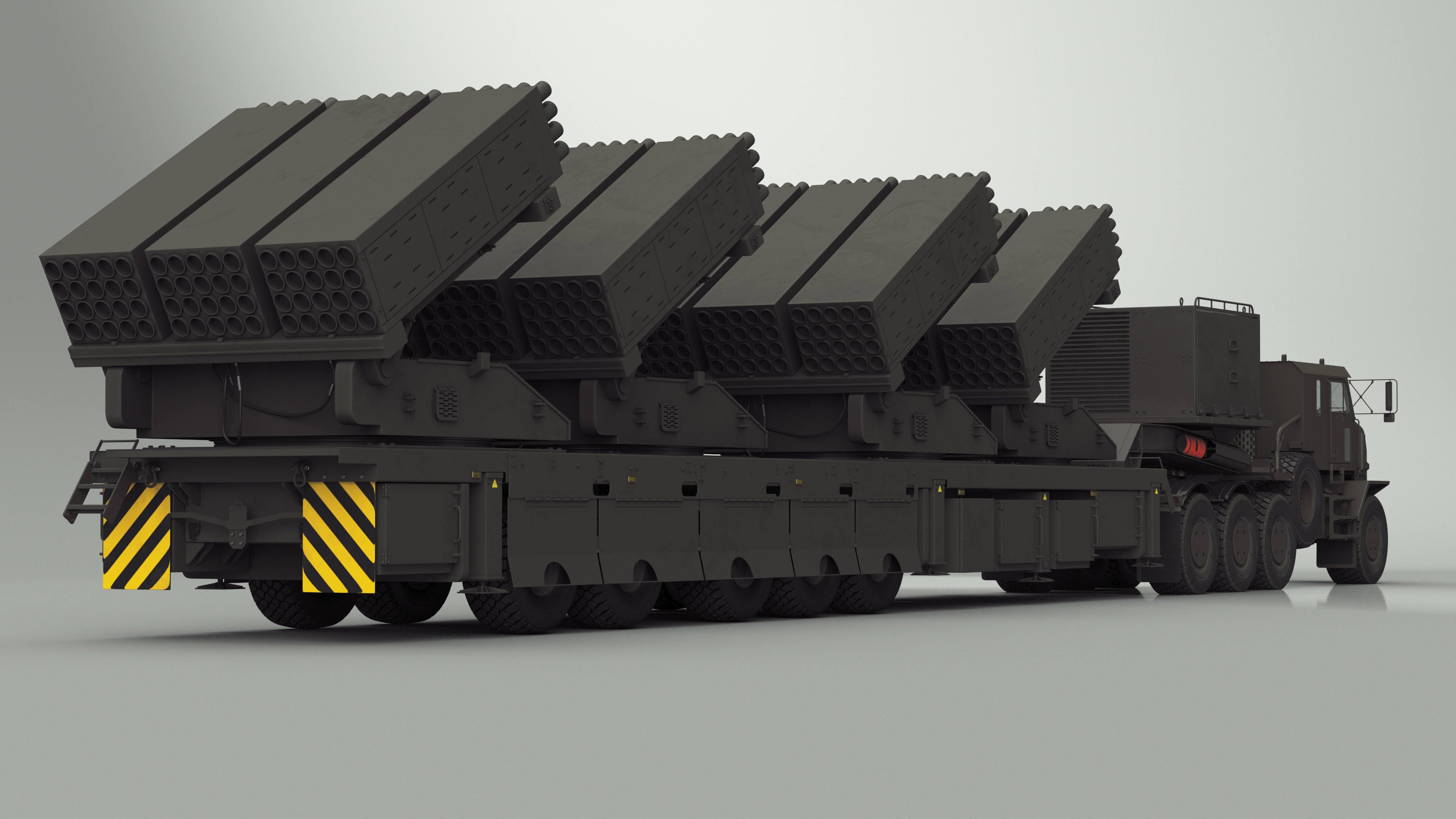 Oshkosh Transporter with Jobaria Rocket Launch System Green 3D model