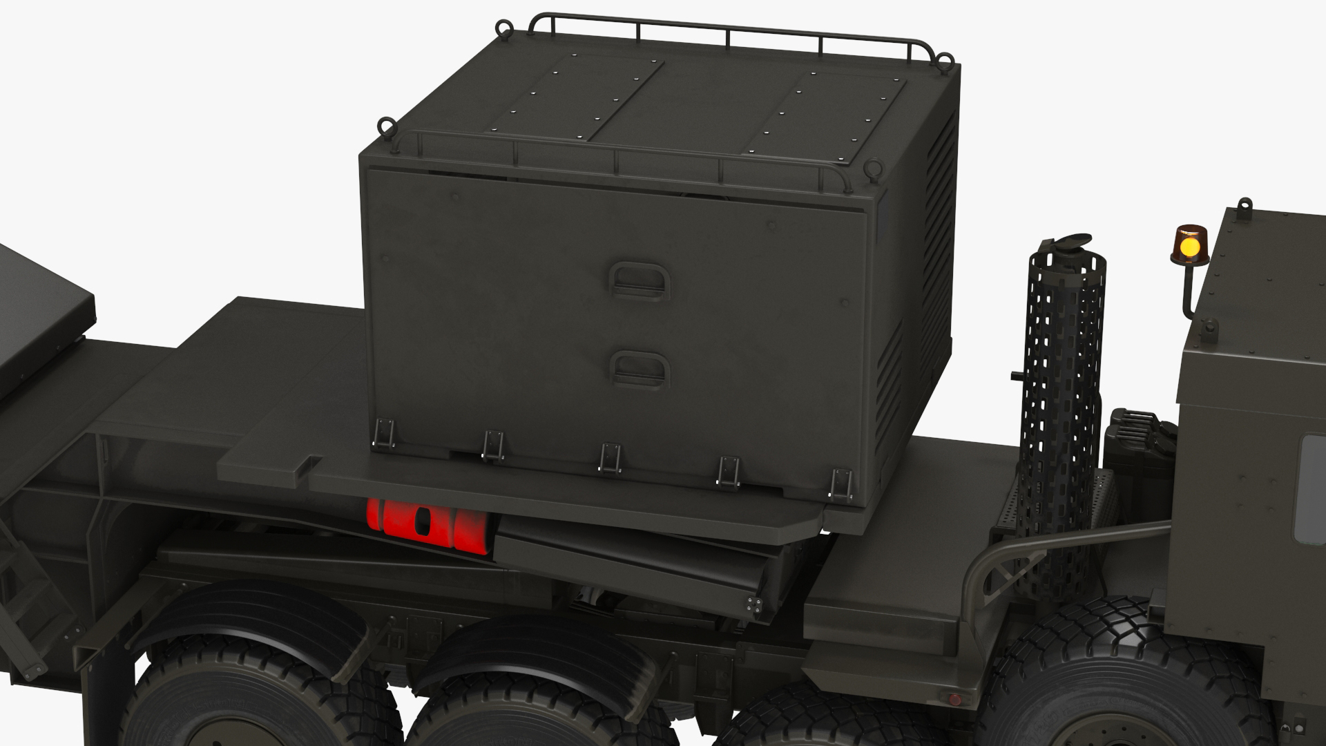 Oshkosh Transporter with Jobaria Rocket Launch System Green 3D model