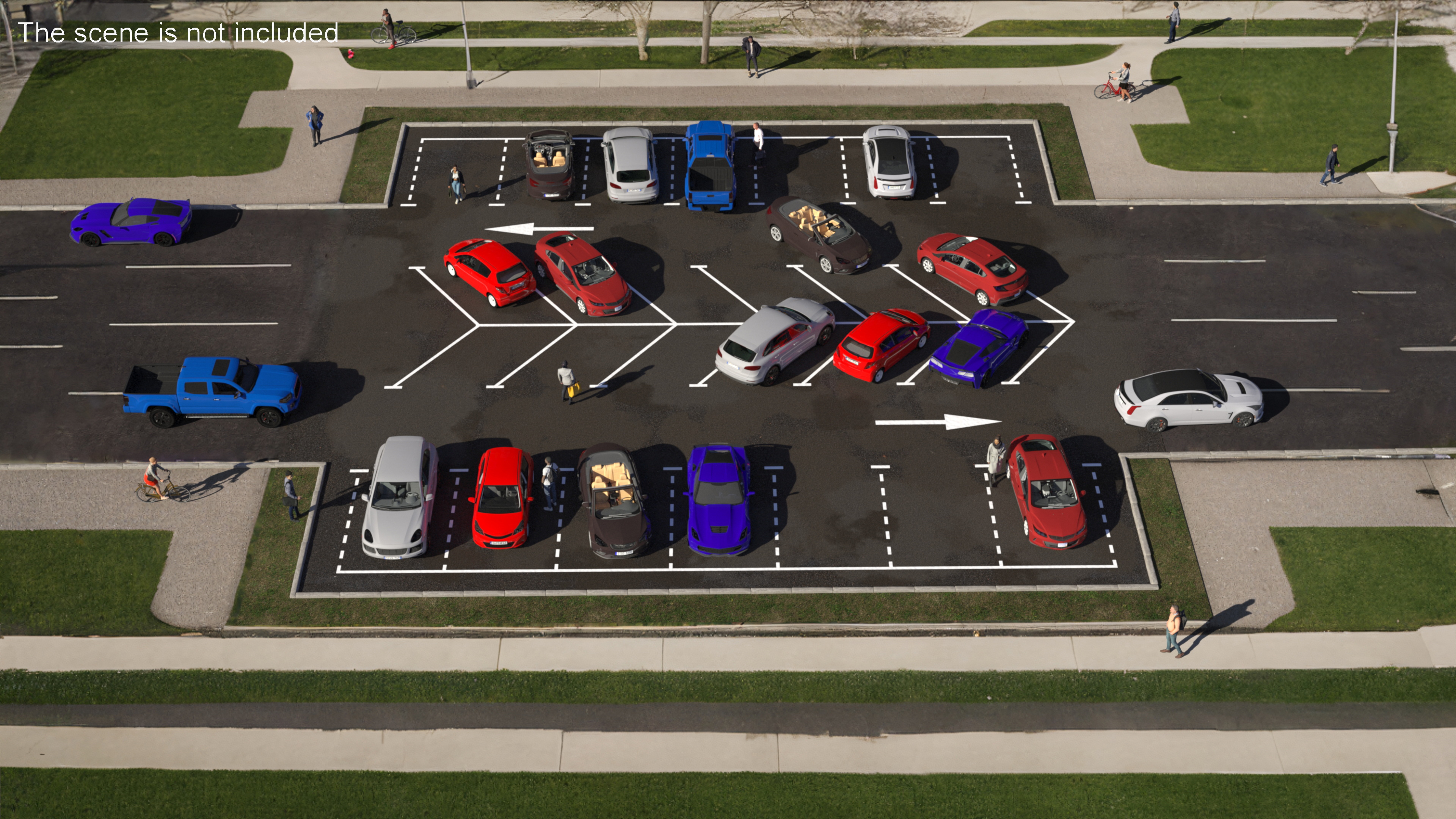 3D On Street Parking 26 Spaces Filled New model