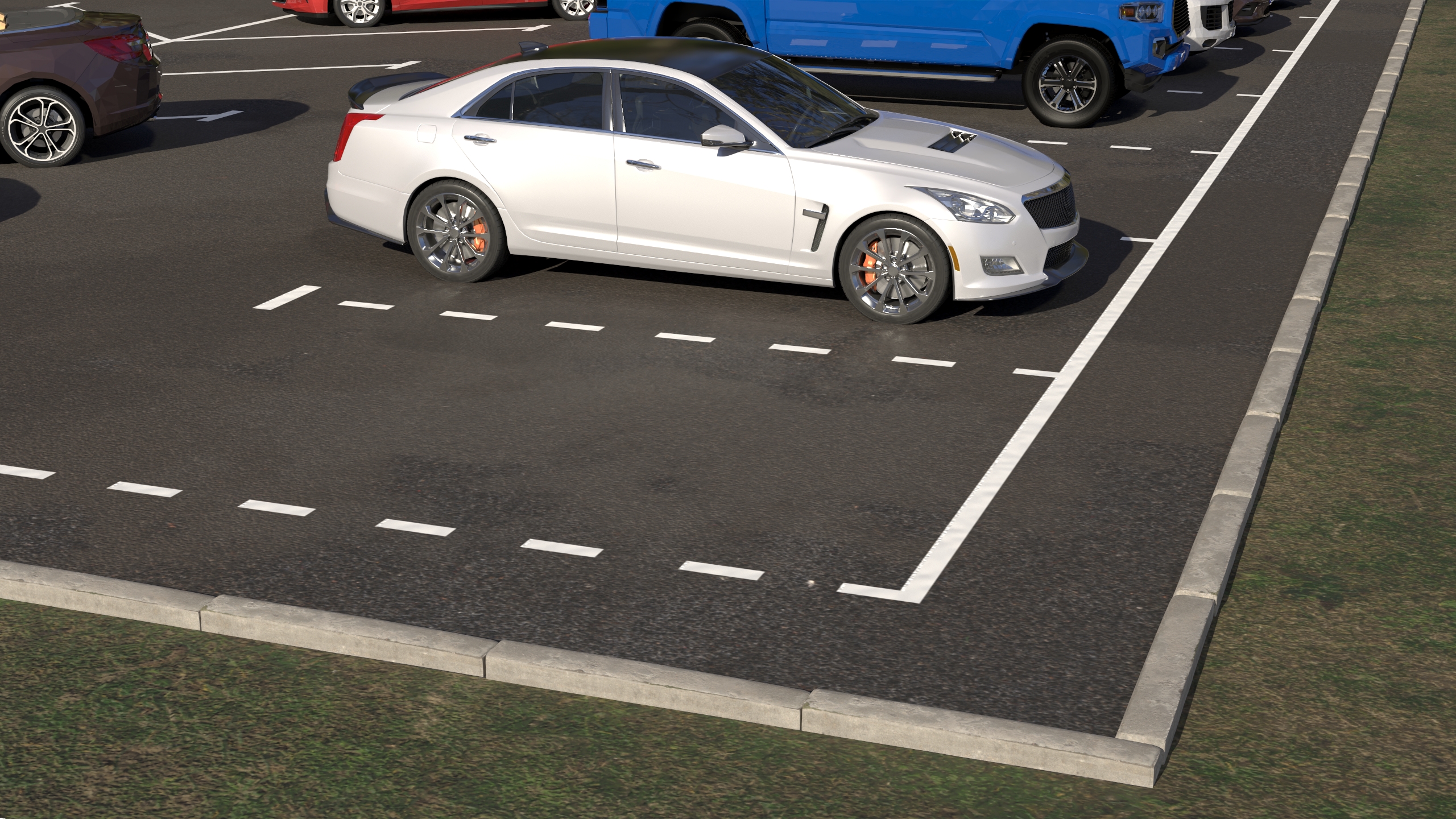 3D On Street Parking 26 Spaces Filled New model