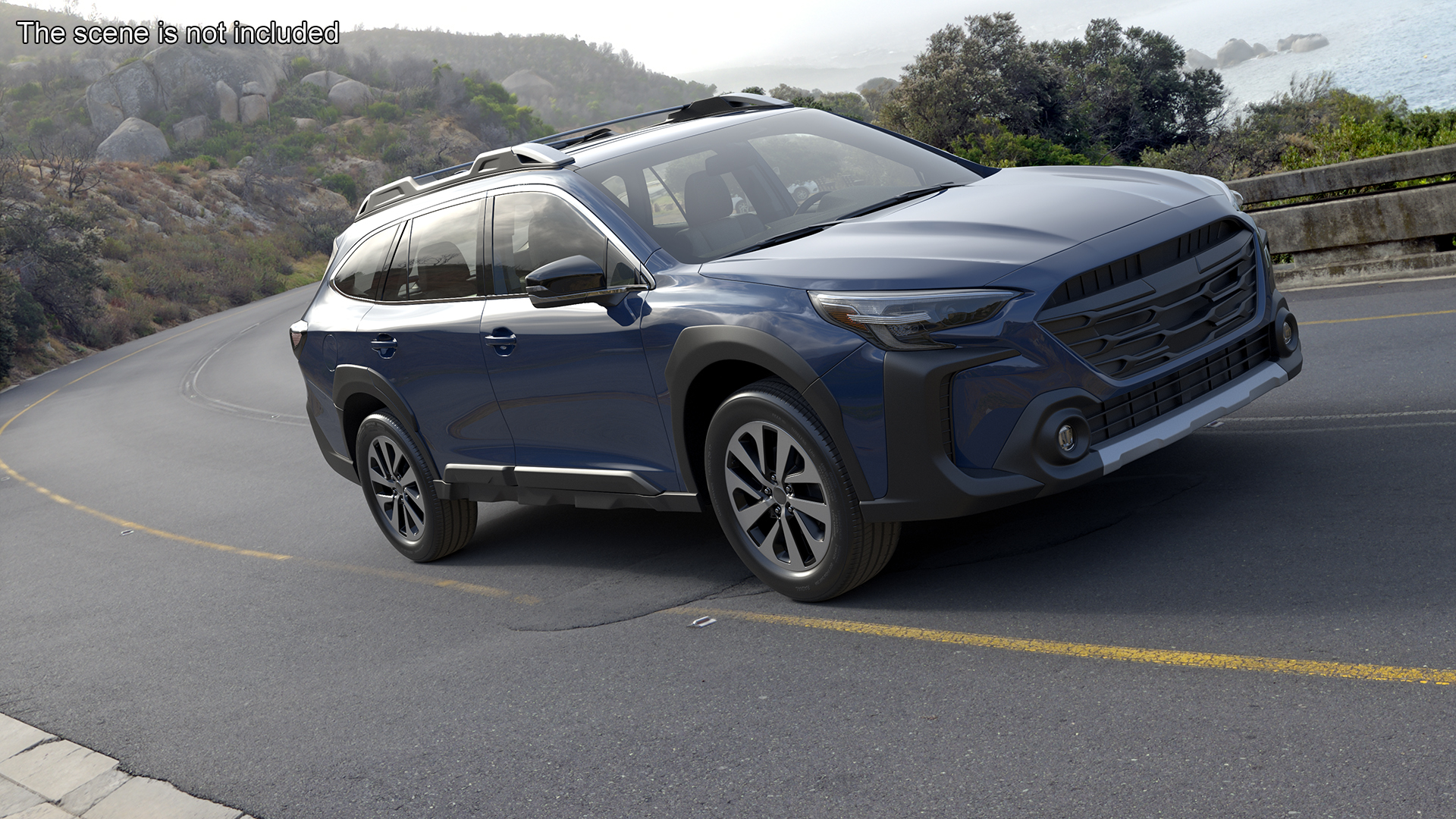 City Crossover SUV Blue Simplified 3D model