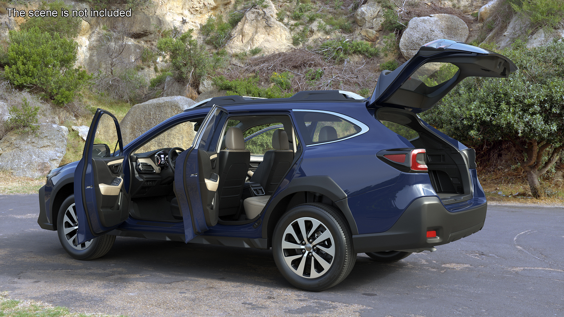 City Crossover SUV Blue Simplified 3D model