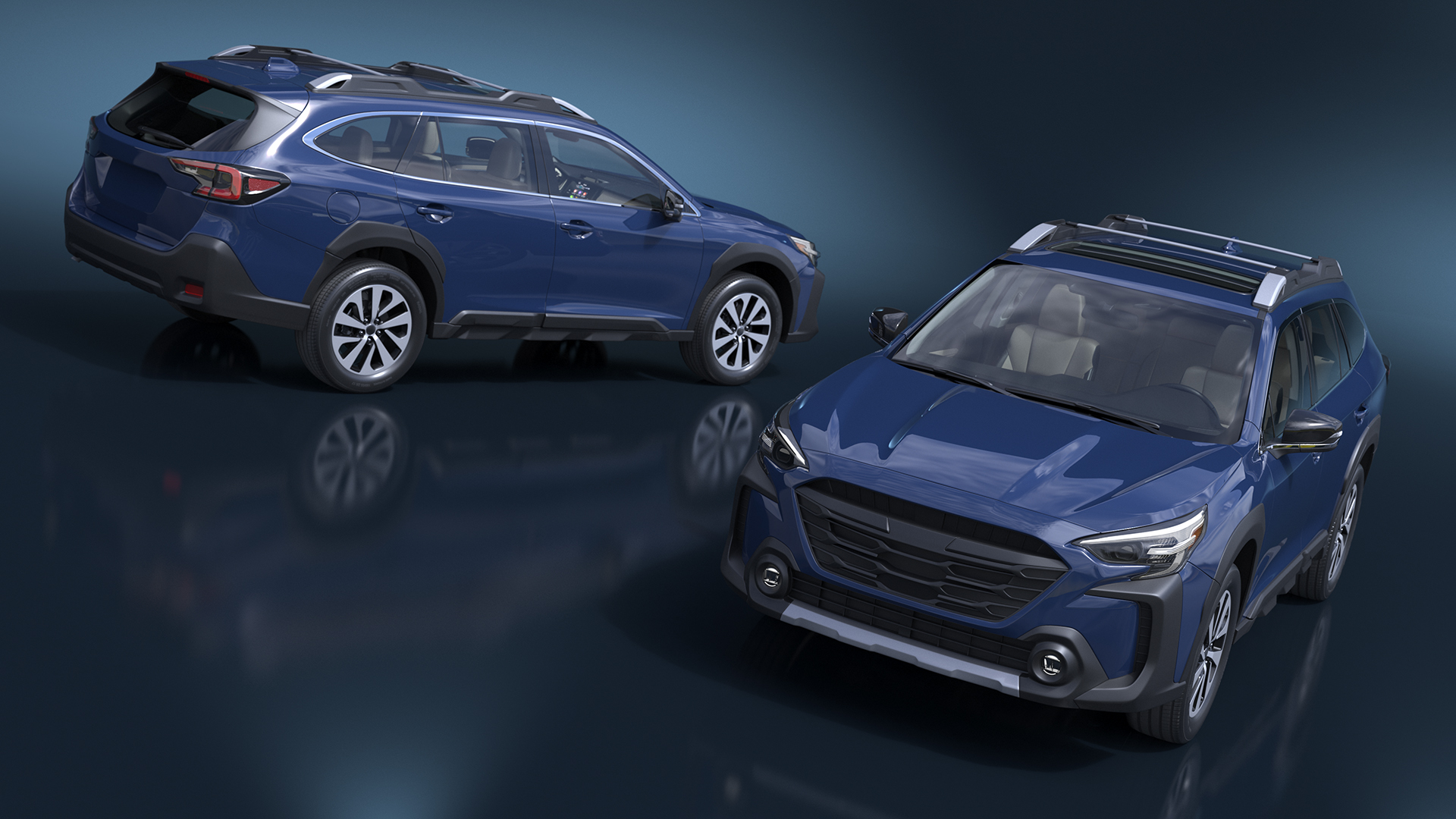 City Crossover SUV Blue Simplified 3D model