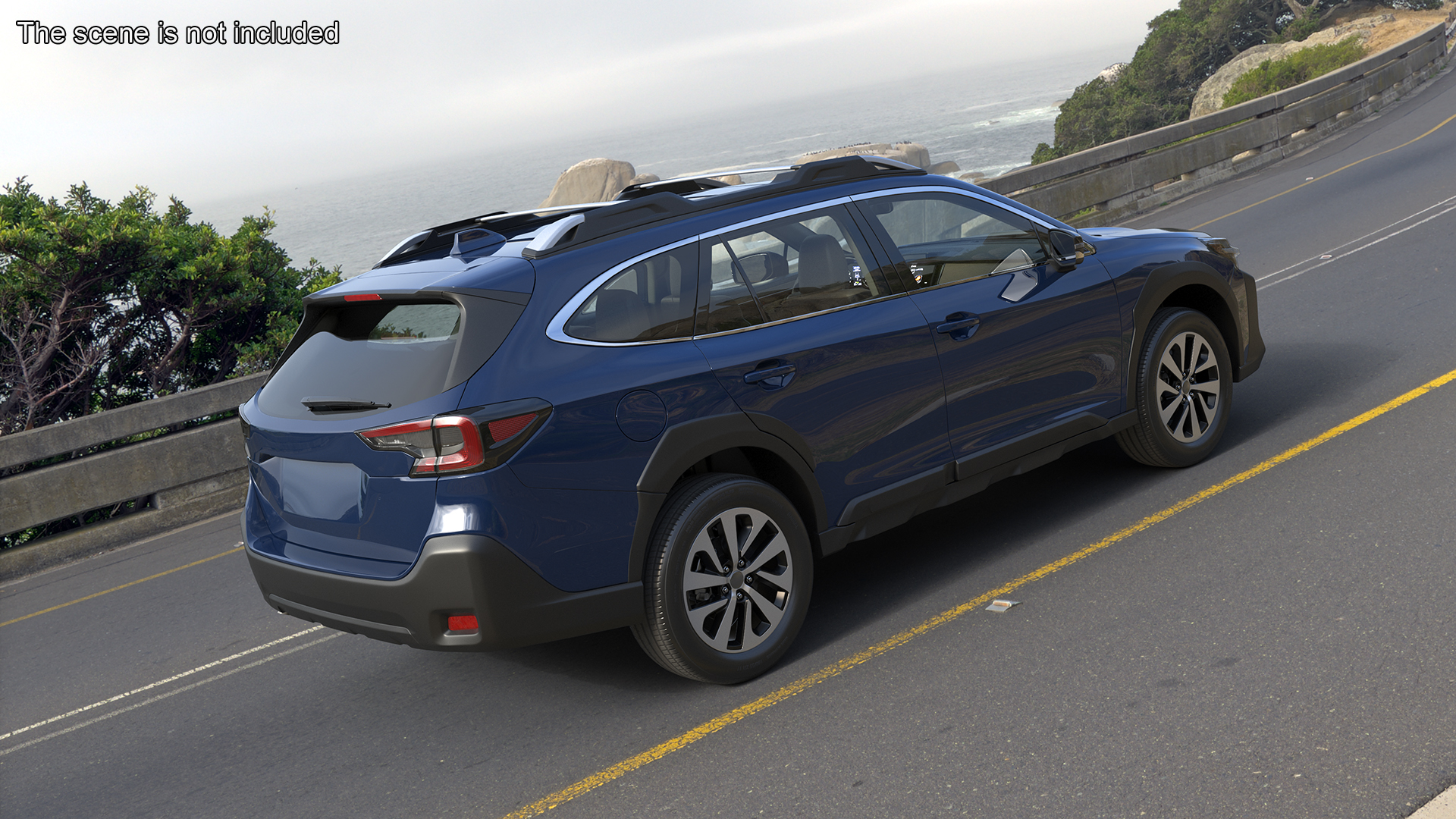 City Crossover SUV Blue Simplified 3D model