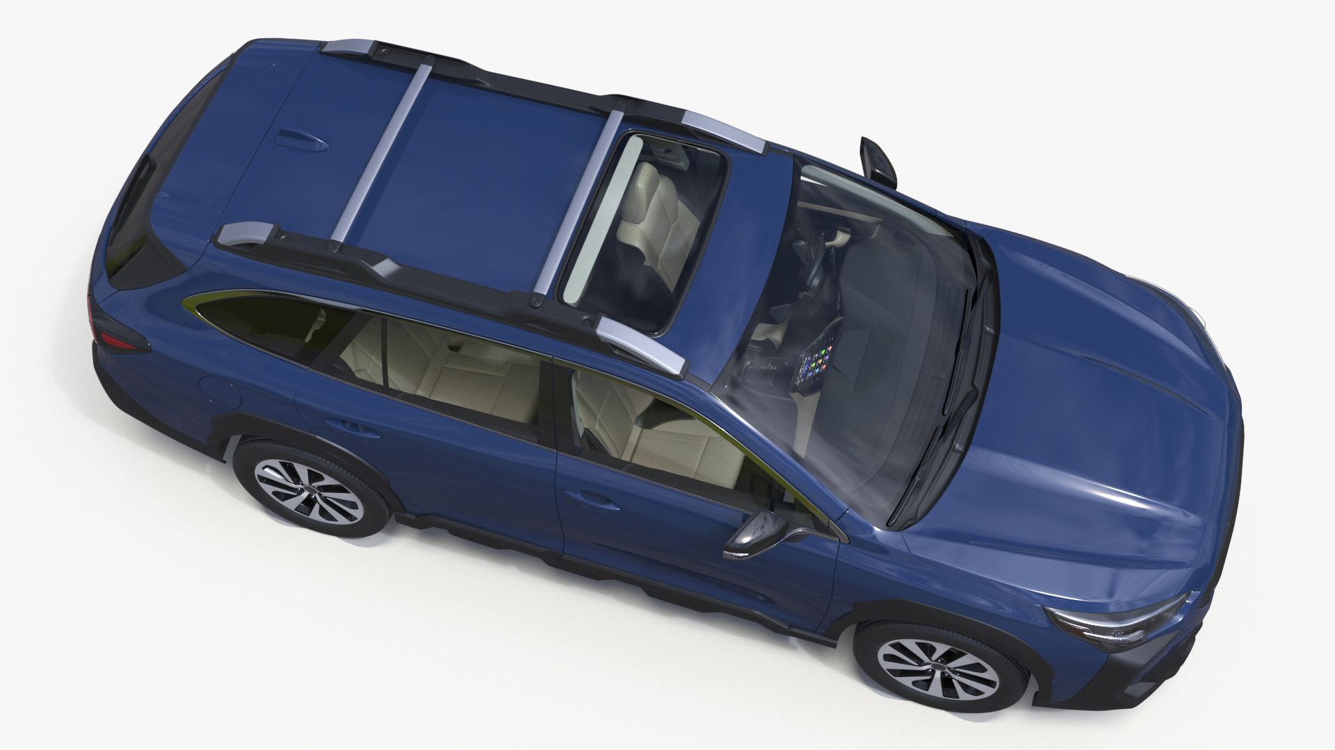 City Crossover SUV Blue Simplified 3D model