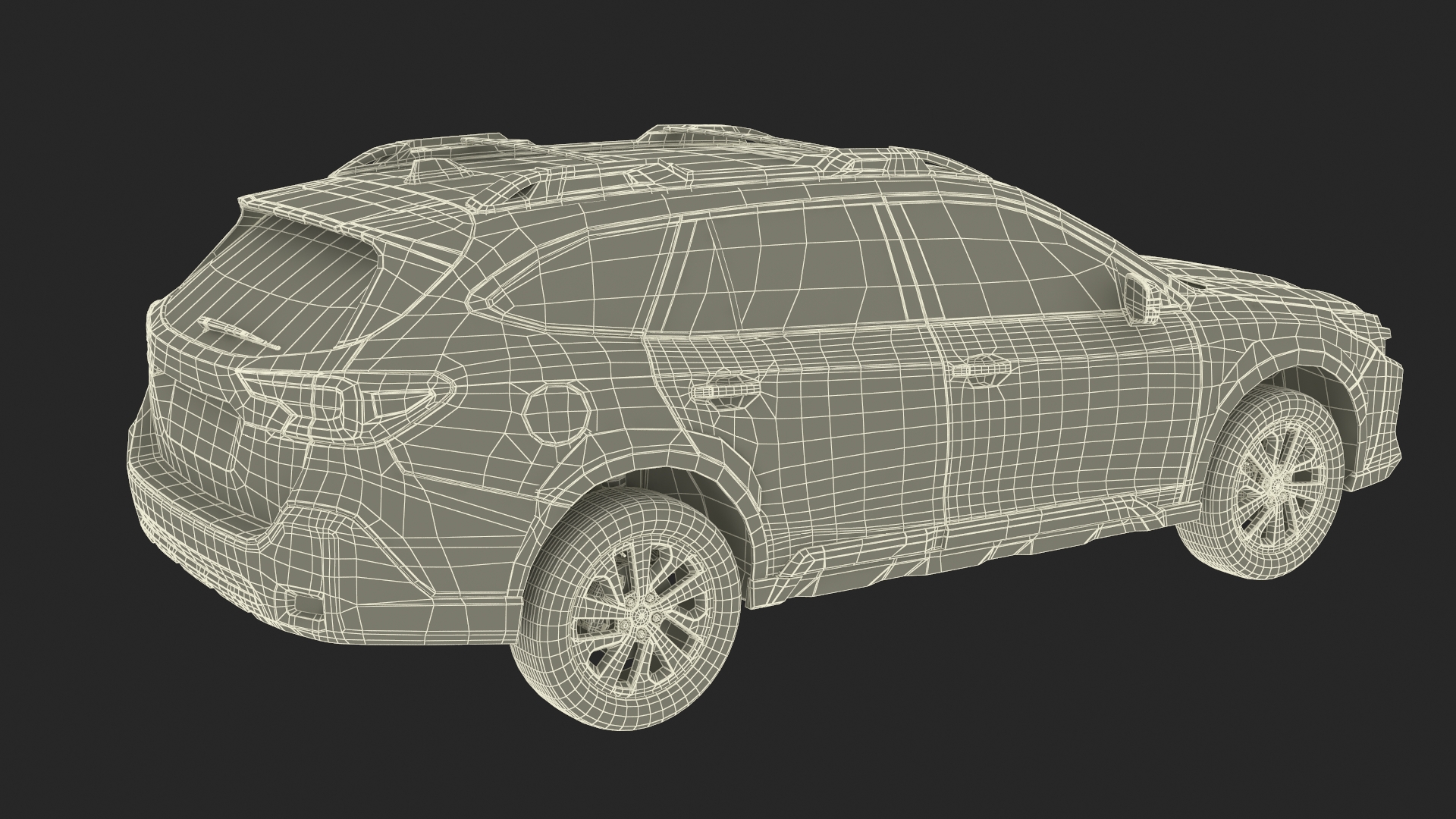 City Crossover SUV Blue Simplified 3D model