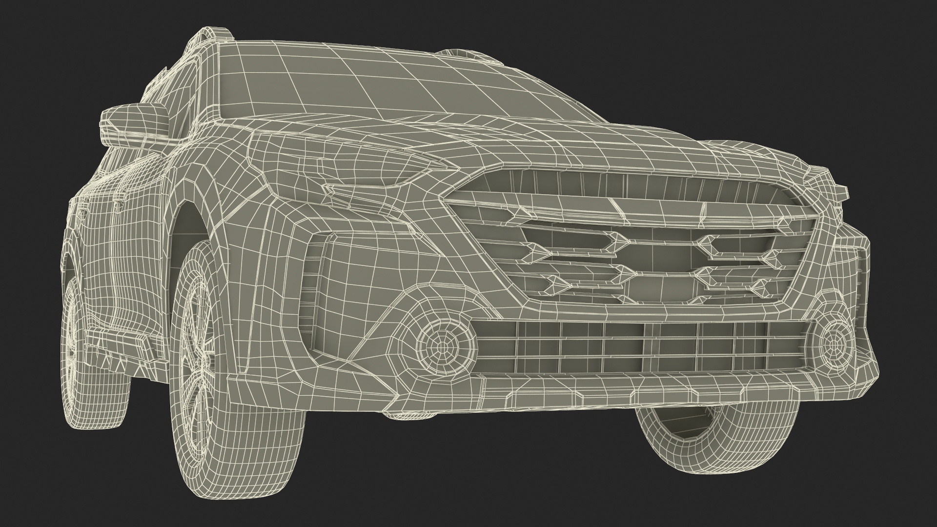City Crossover SUV Blue Simplified 3D model