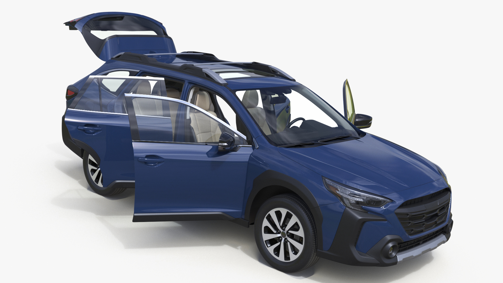 City Crossover SUV Blue Simplified 3D model