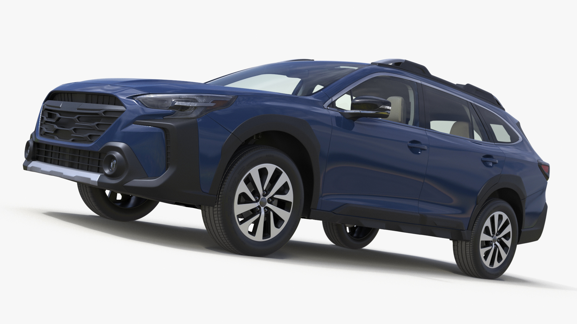 City Crossover SUV Blue Simplified 3D model
