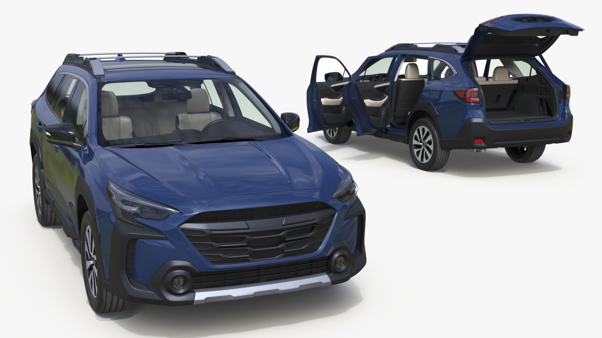 City Crossover SUV Blue Simplified 3D model