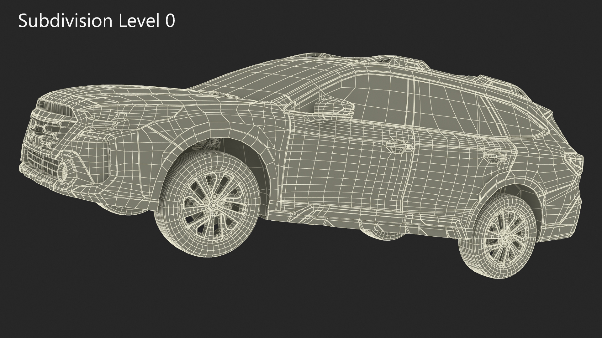 City Crossover SUV Blue Simplified 3D model