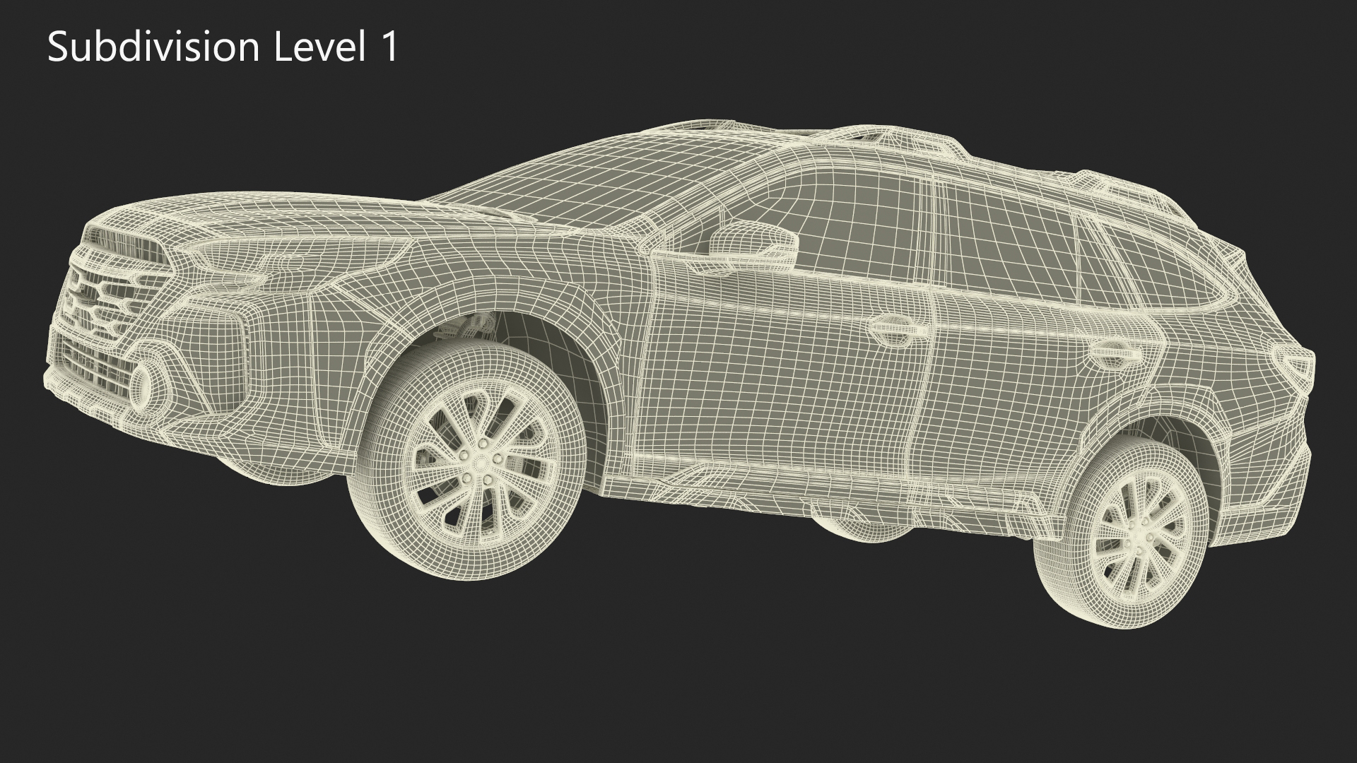 City Crossover SUV Blue Simplified 3D model