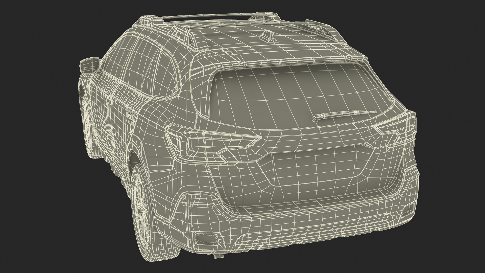 City Crossover SUV Blue Simplified 3D model