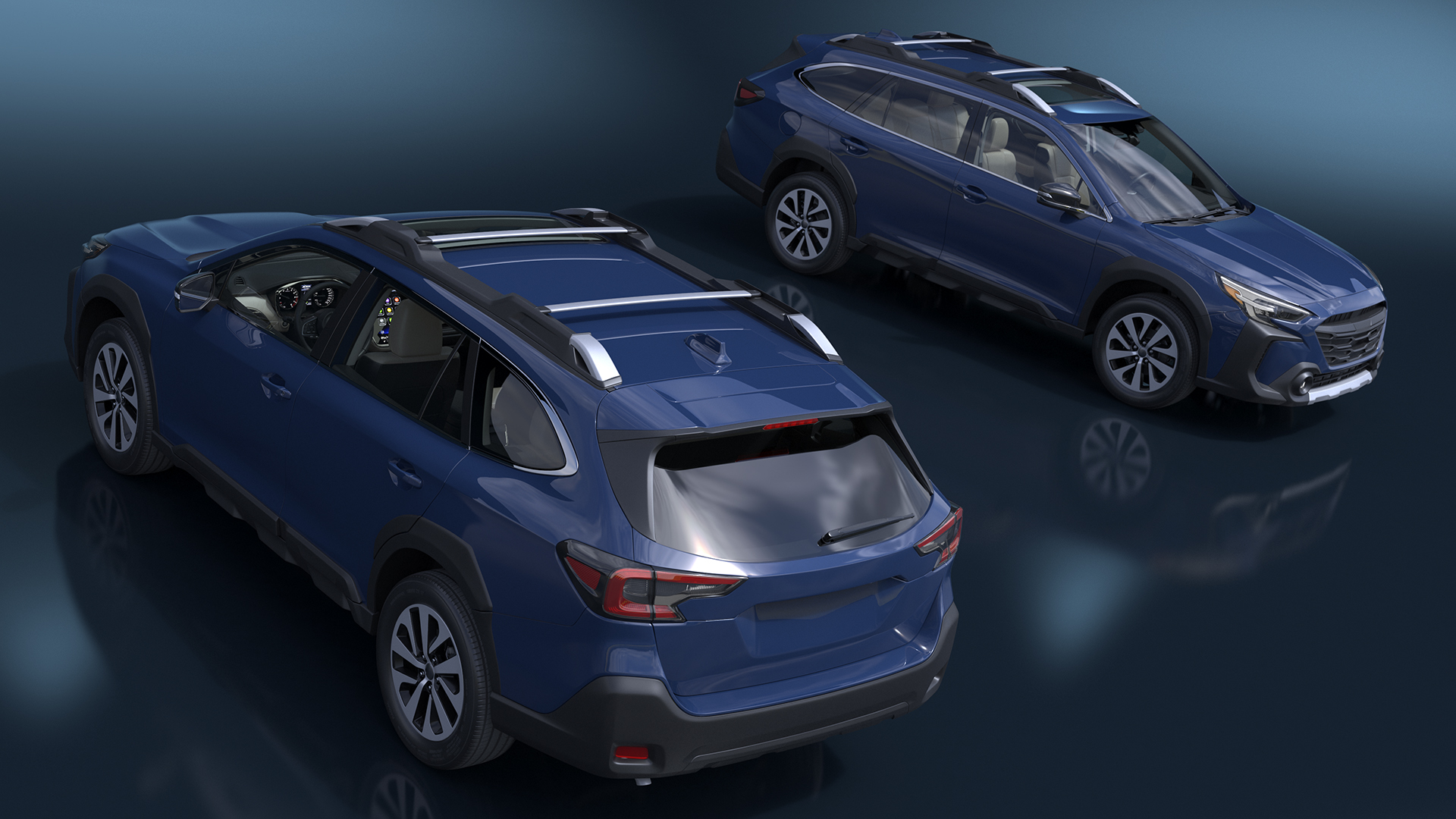 City Crossover SUV Blue Simplified 3D model