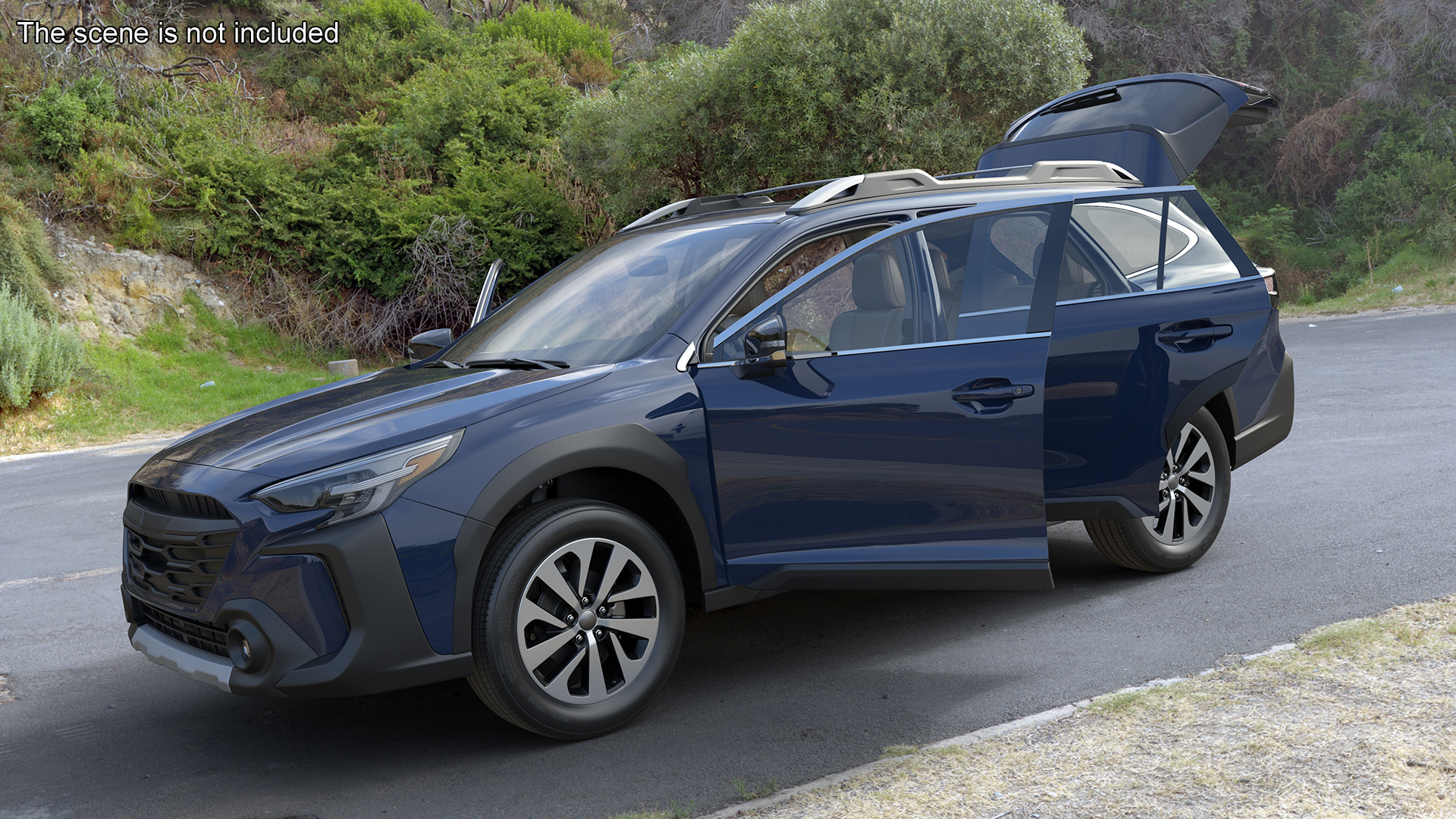 City Crossover SUV Blue Simplified 3D model