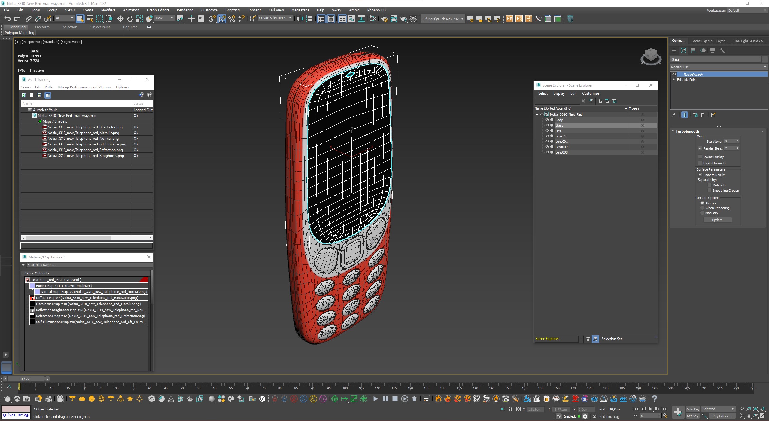 3D Nokia 3310 New Red model