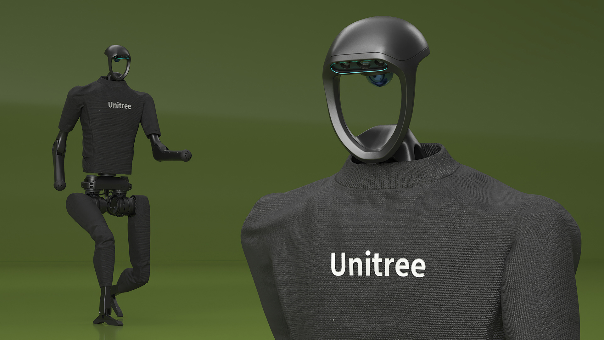 3D Unitree H1 Humanoid Robot in Walking Pose