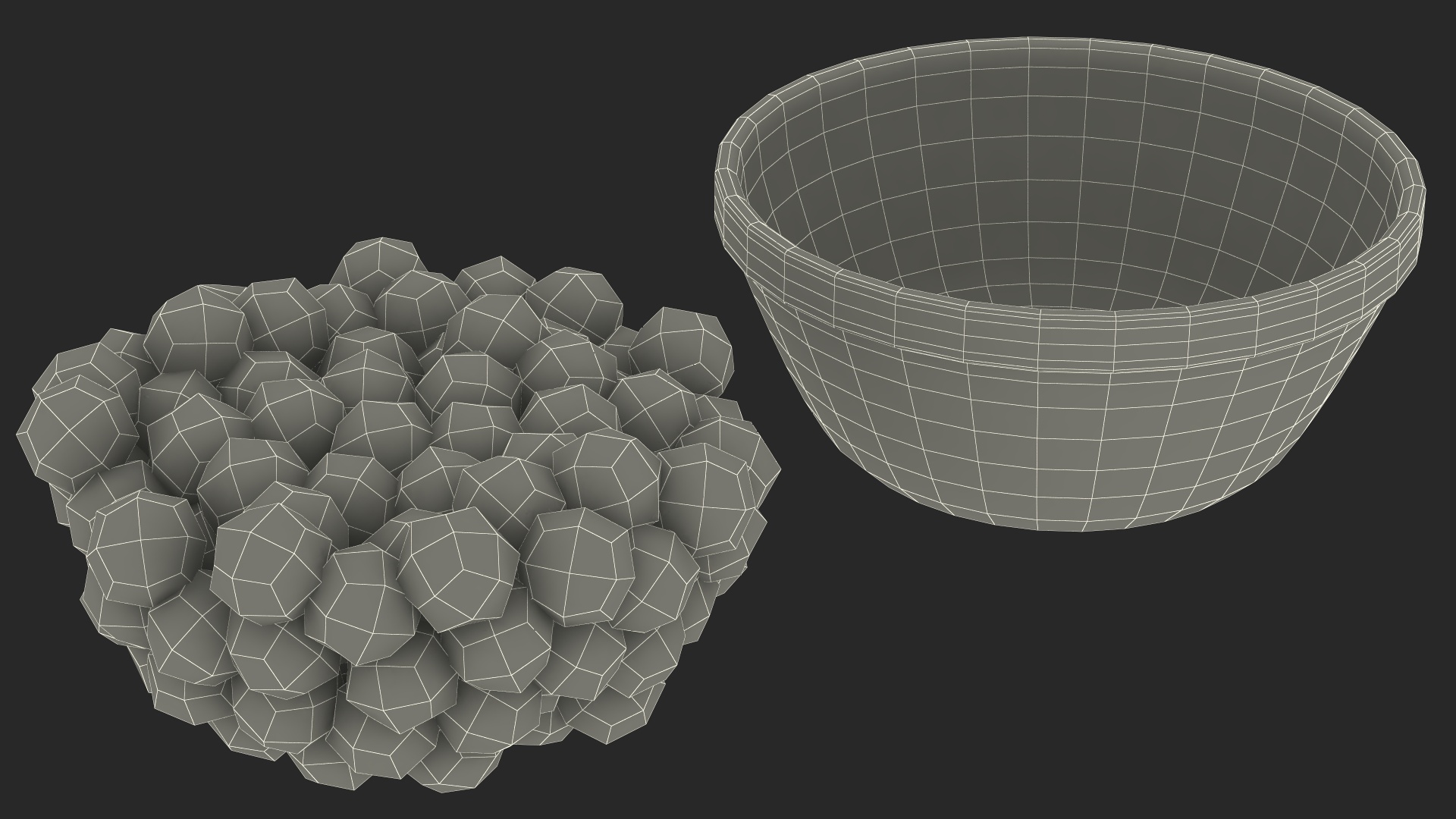 3D model Bowl with Water Gel Beads