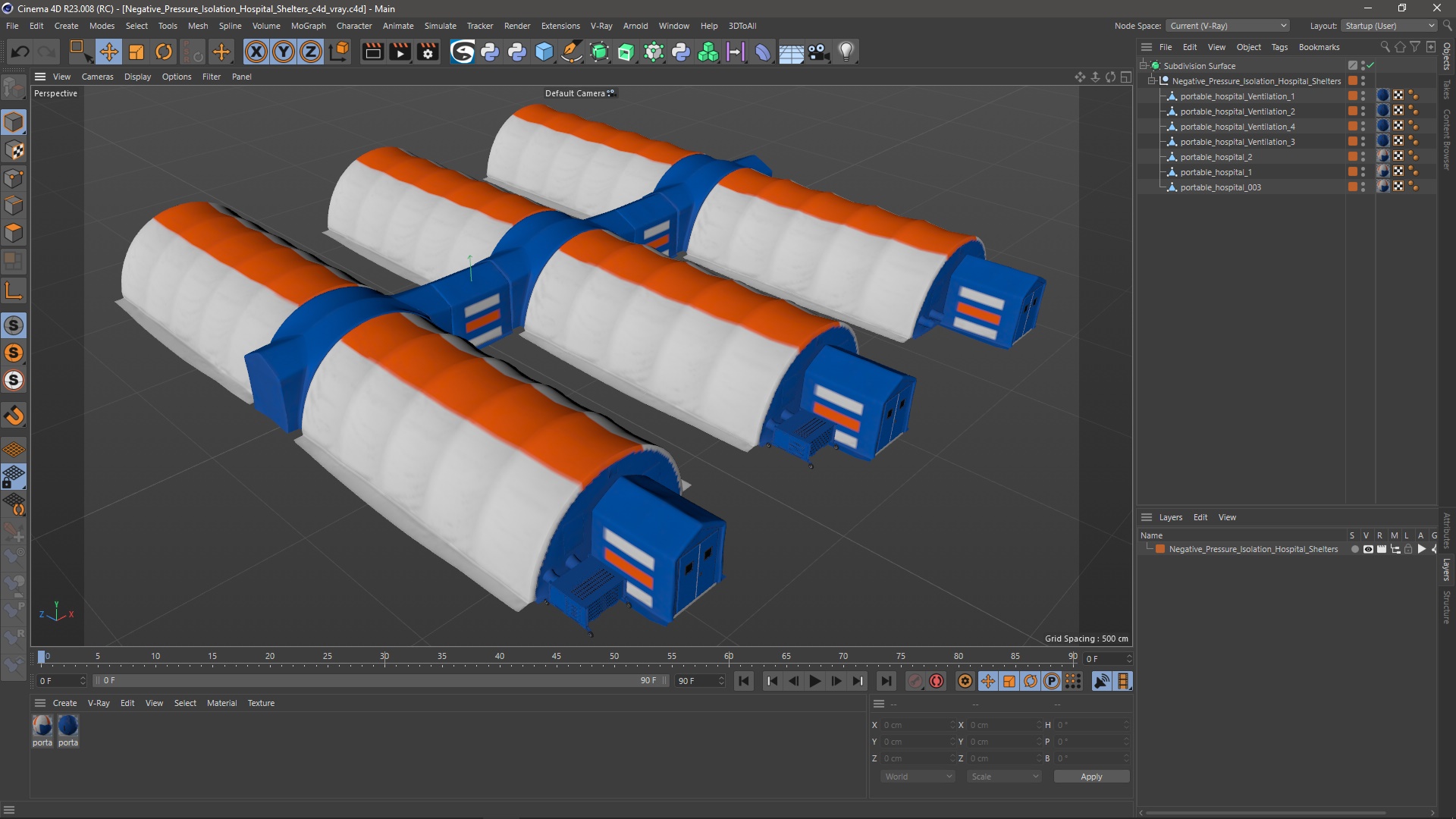 3D model Negative Pressure Isolation Hospital Shelters