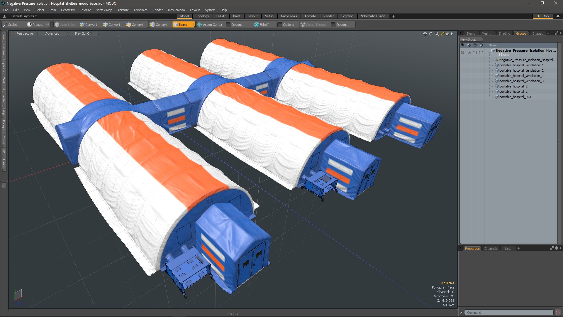 3D model Negative Pressure Isolation Hospital Shelters