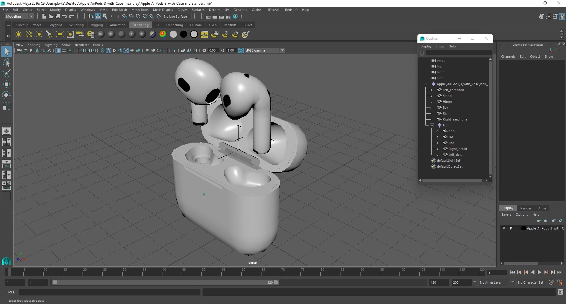 3D model Apple AirPods 3 with Case