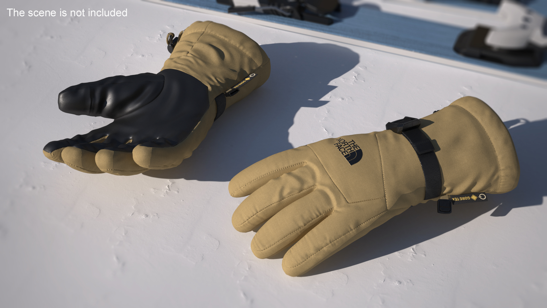 The North Face Mens Montana Etip GTX Mitt Gloves Beige 3D model