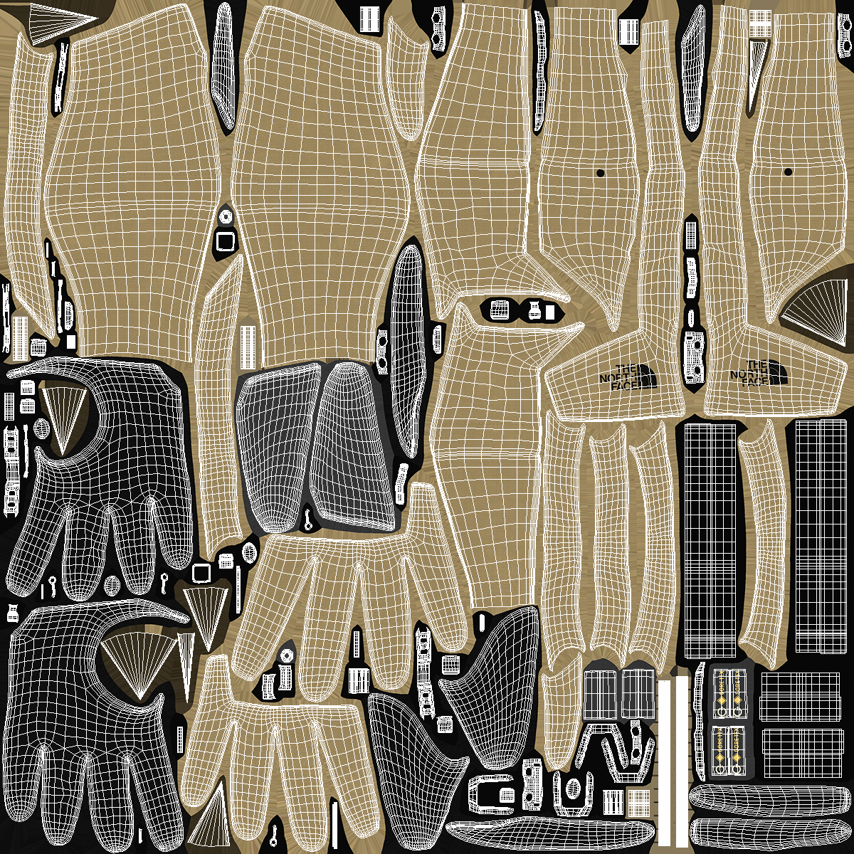 The North Face Mens Montana Etip GTX Mitt Gloves Beige 3D model