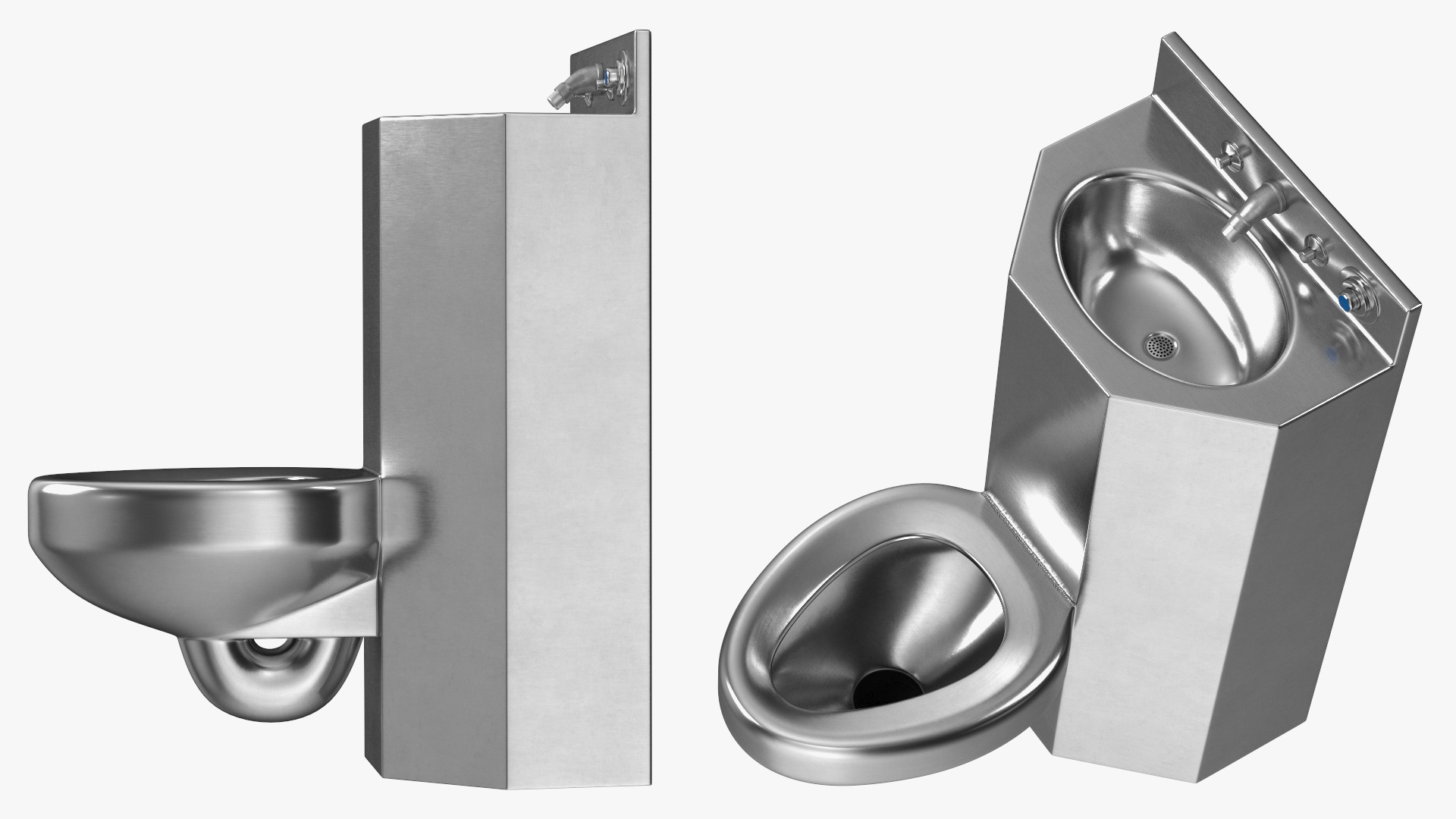 Combined Prison Toilet American Style 3D