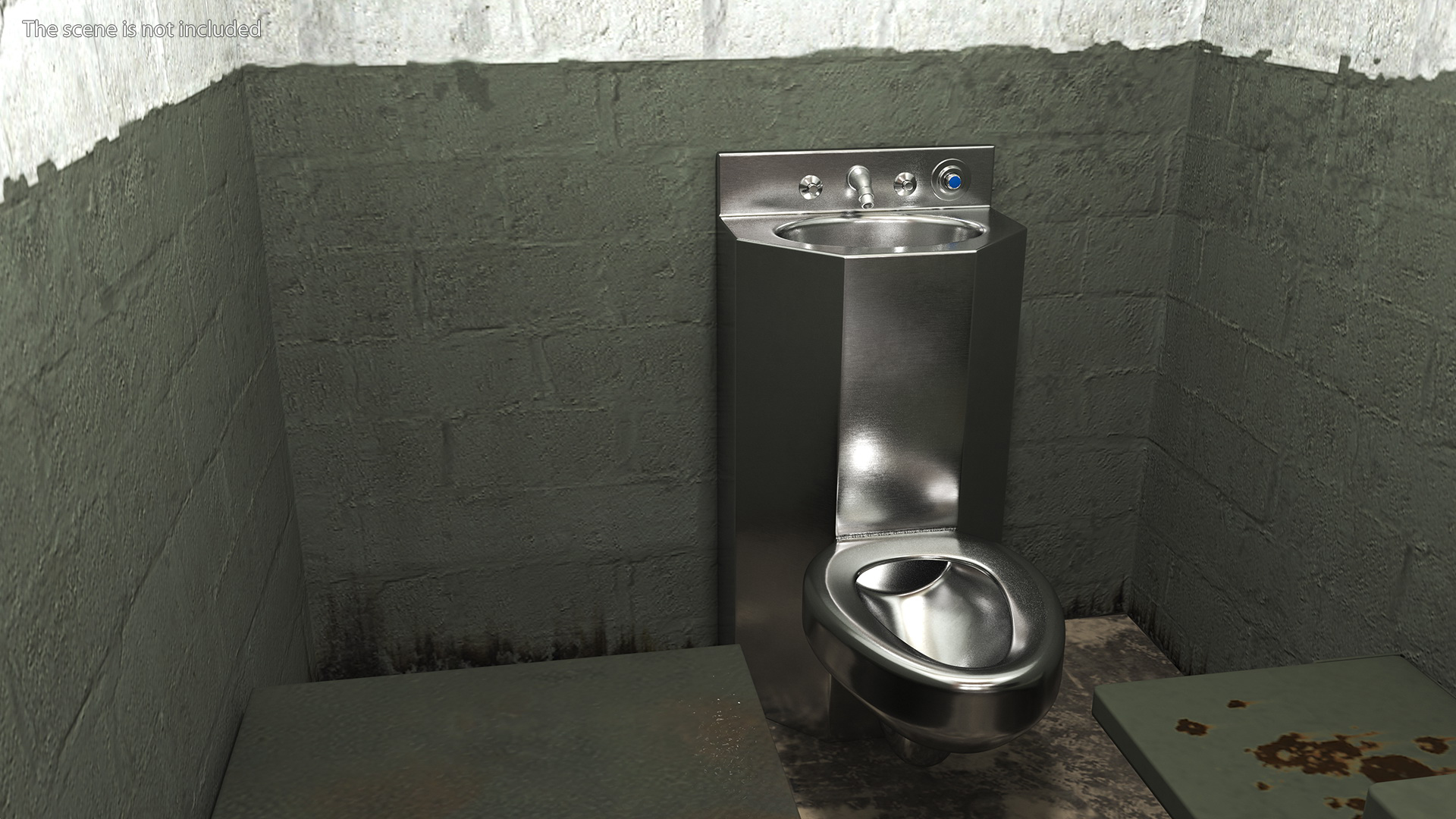 Combined Prison Toilet American Style 3D