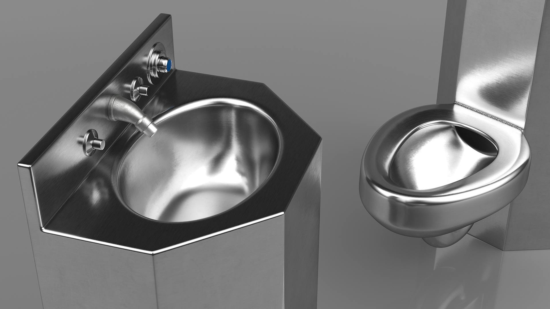Combined Prison Toilet American Style 3D