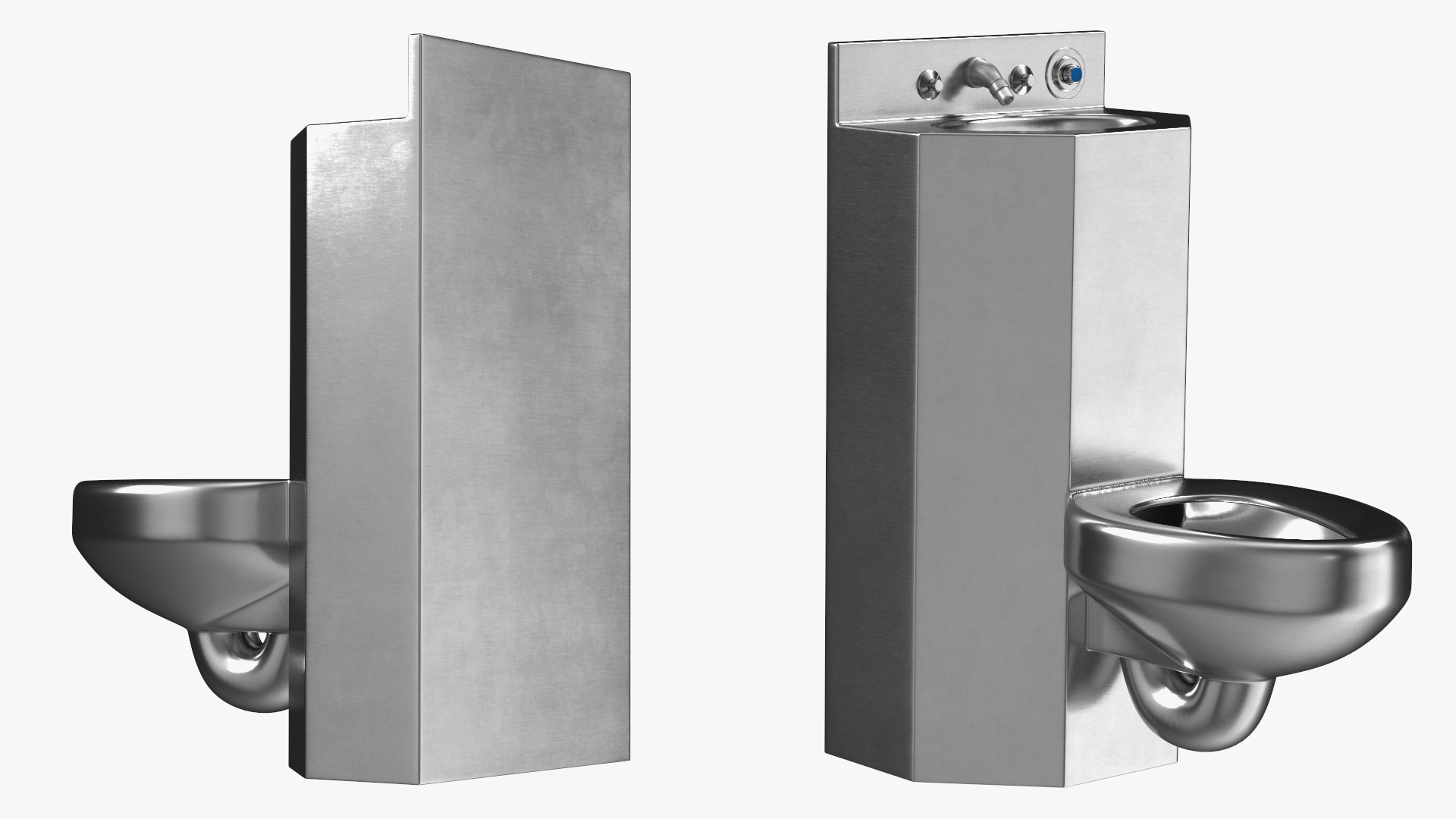 Combined Prison Toilet American Style 3D
