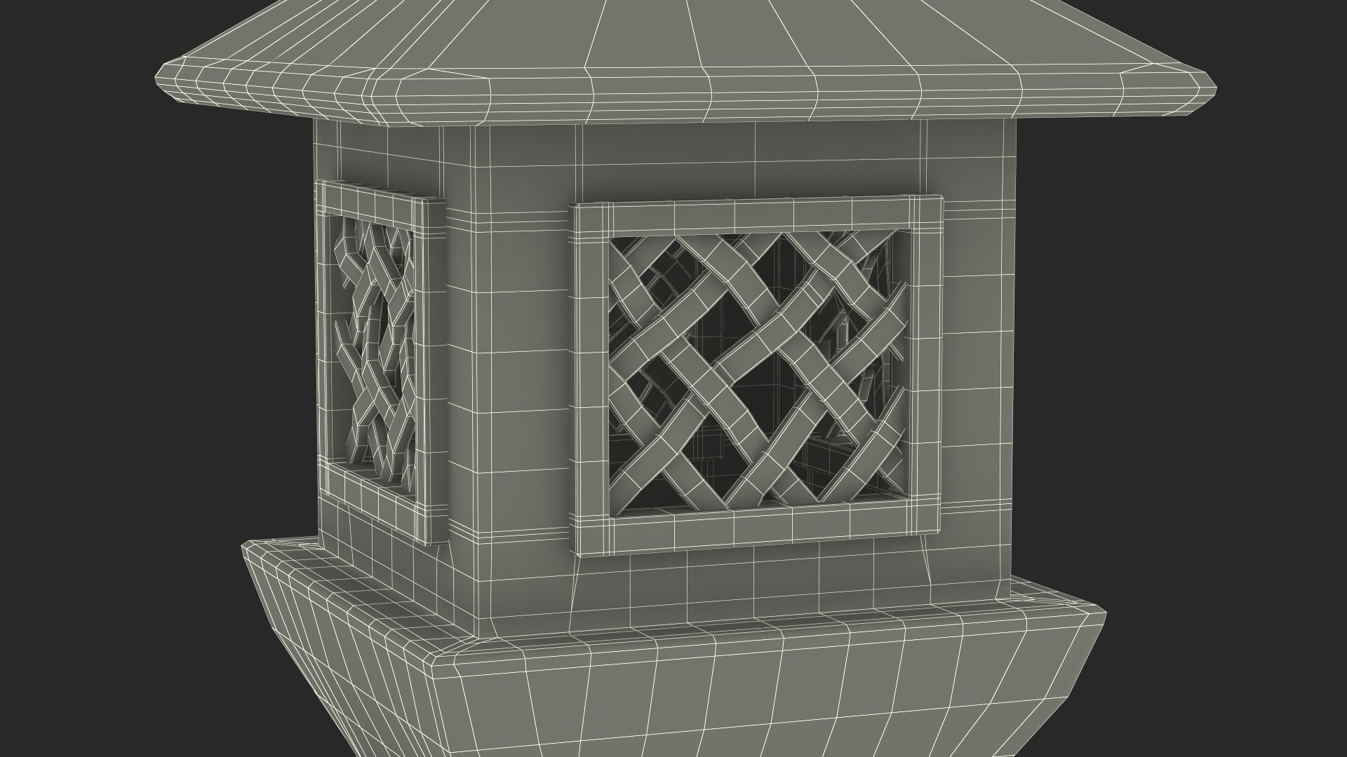 Japanese Stone Garden Lantern 3D model