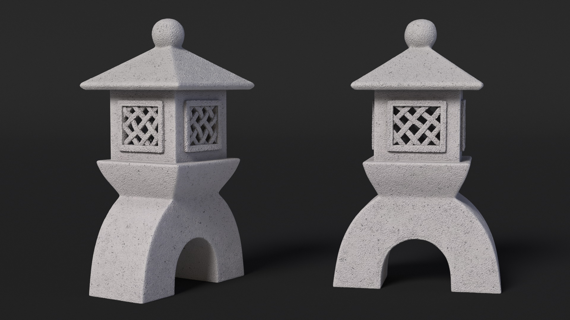 Japanese Stone Garden Lantern 3D model