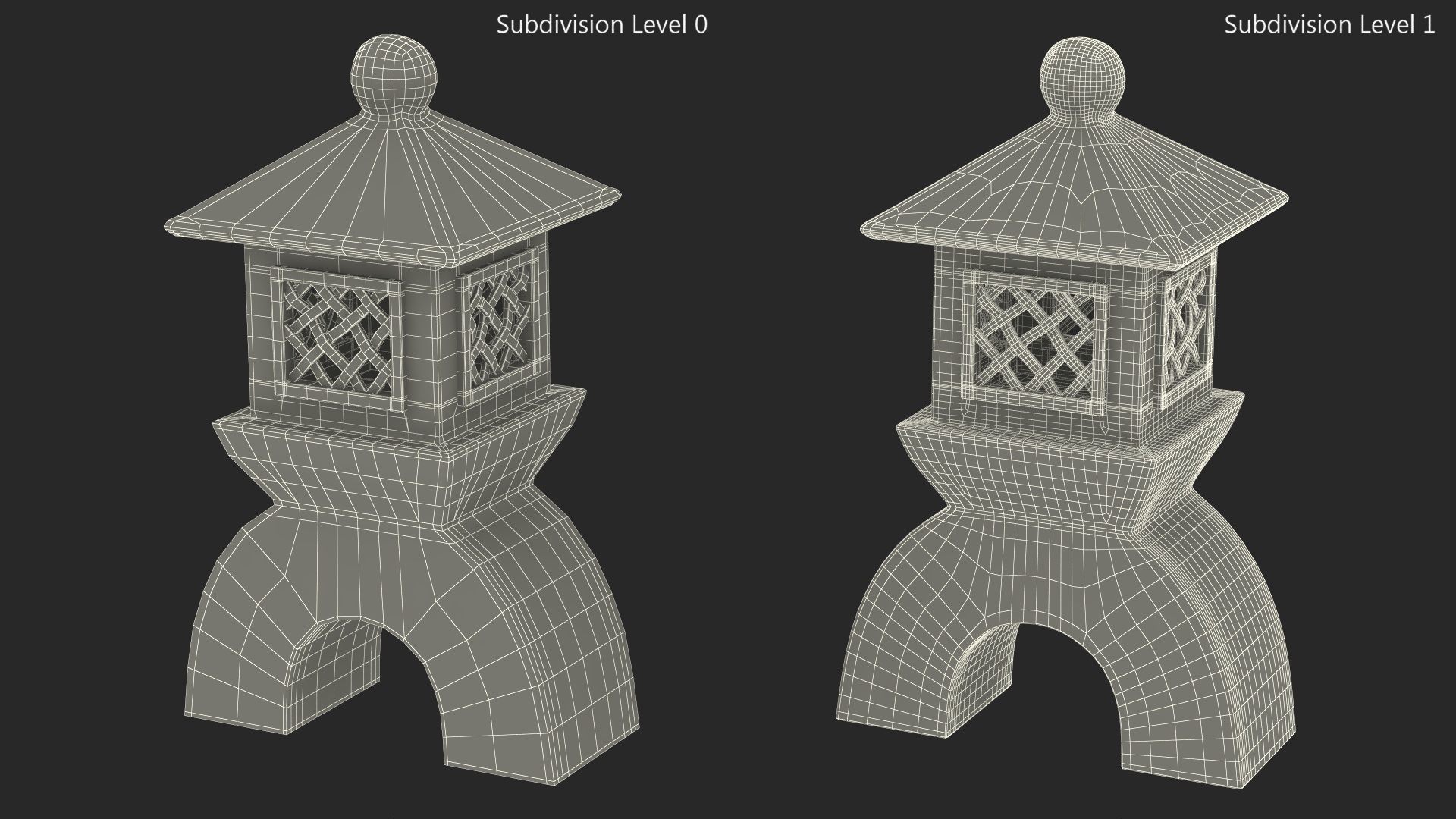 Japanese Stone Garden Lantern 3D model