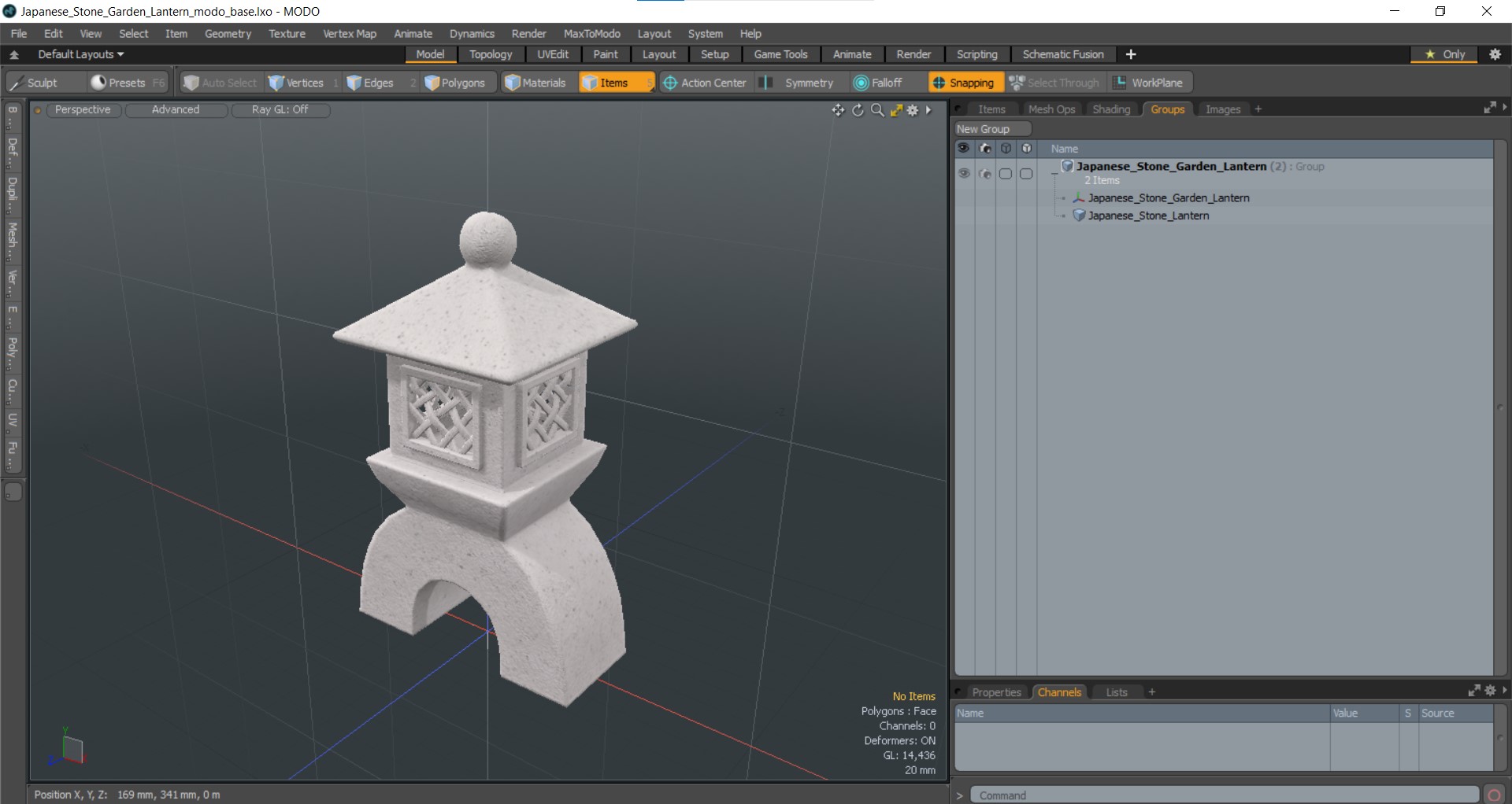 Japanese Stone Garden Lantern 3D model