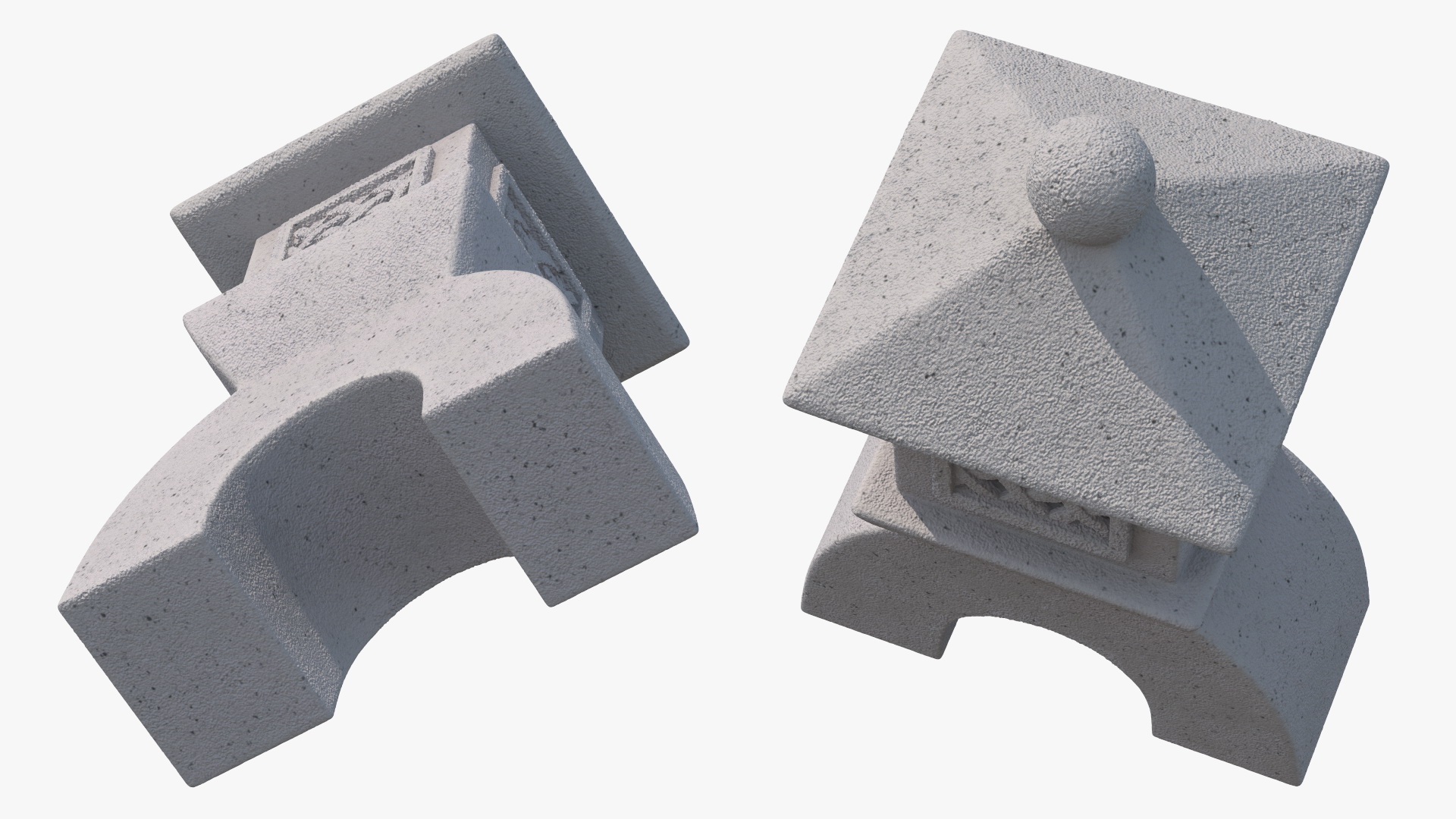 Japanese Stone Garden Lantern 3D model