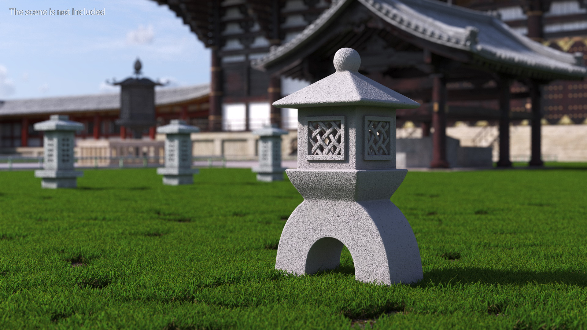Japanese Stone Garden Lantern 3D model