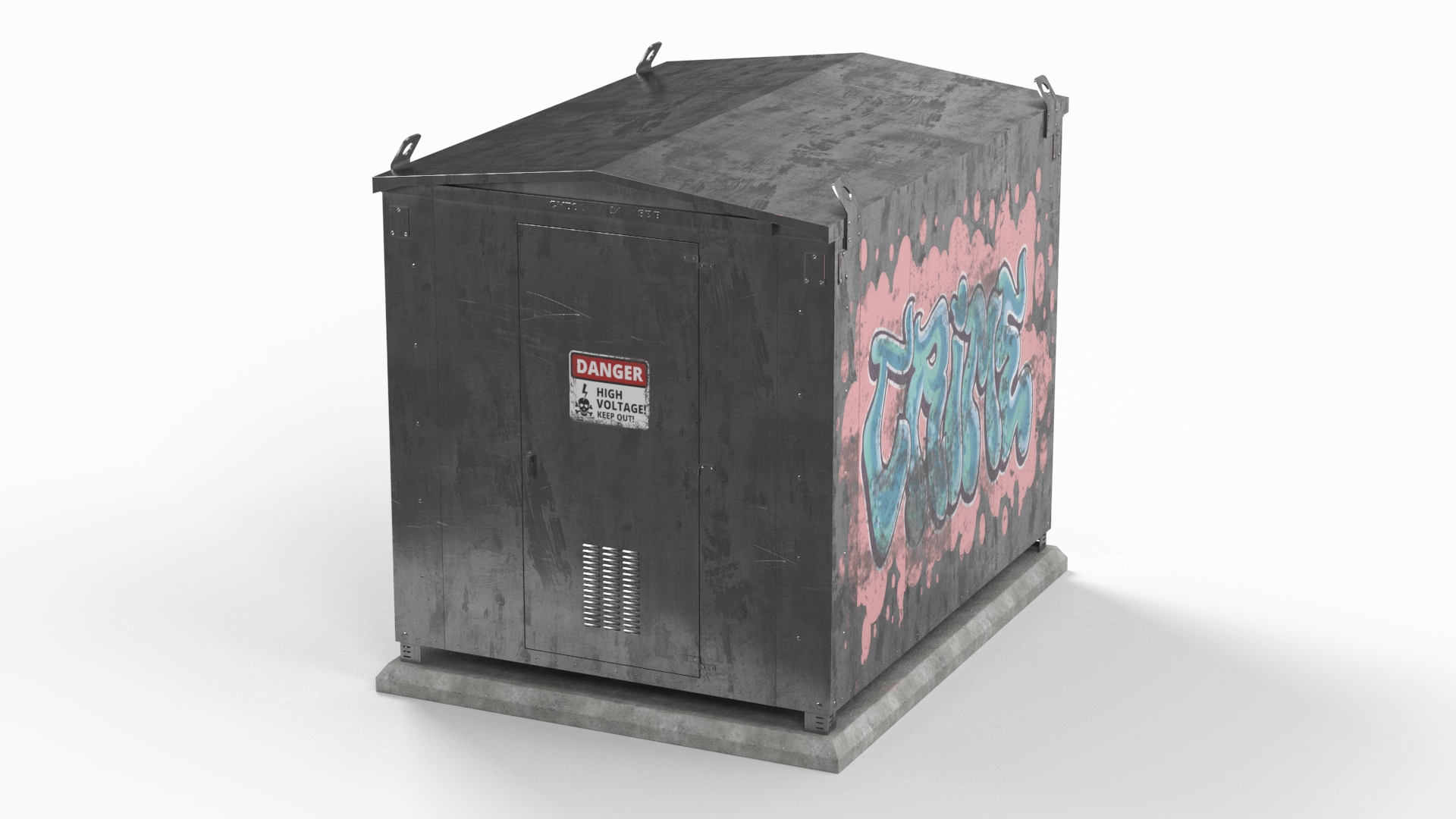 3D Old Large Railway Relay Cabinet