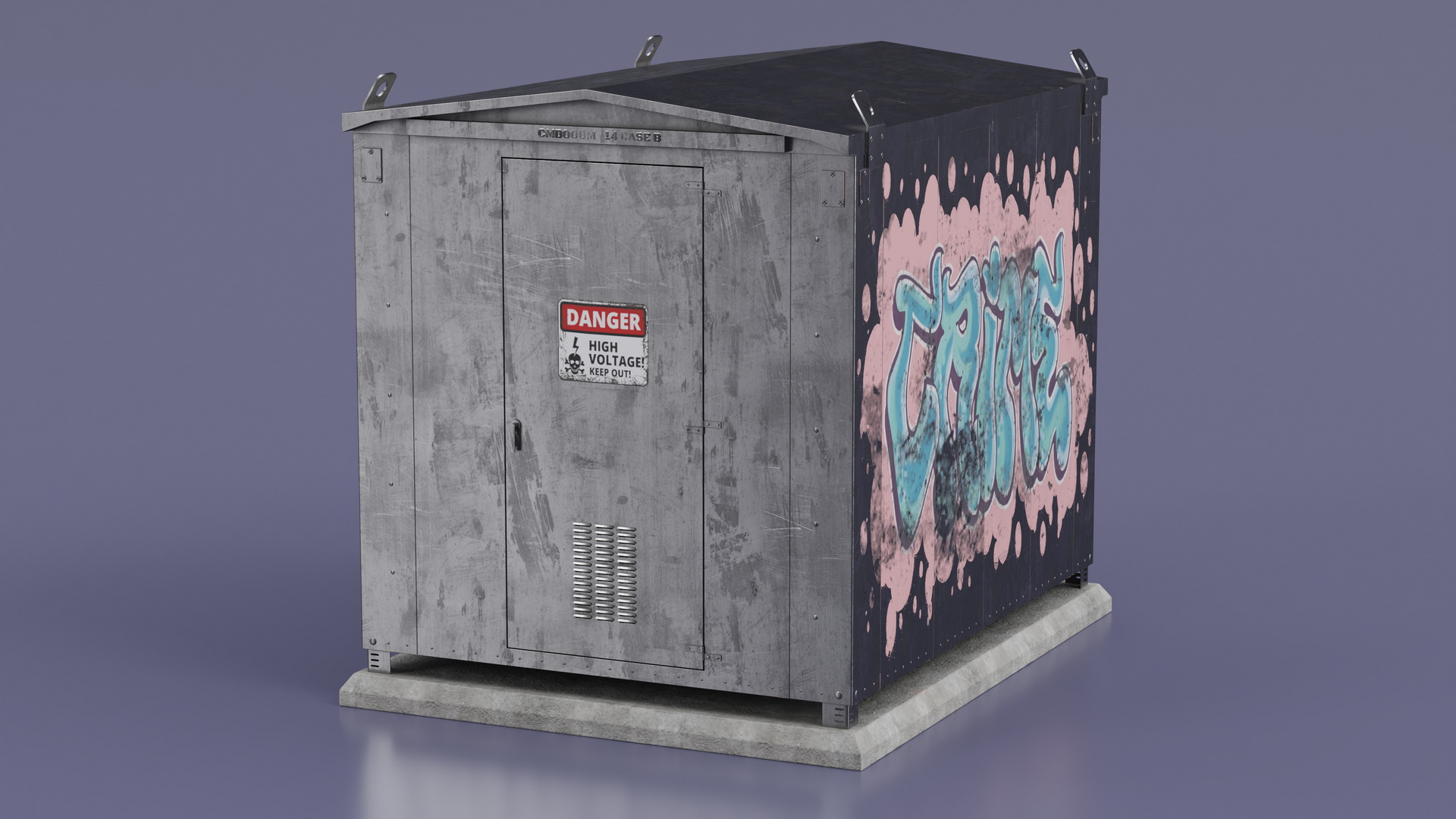3D Old Large Railway Relay Cabinet
