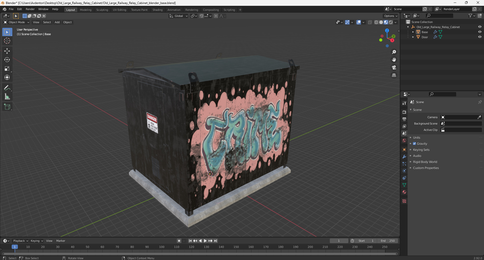 3D Old Large Railway Relay Cabinet