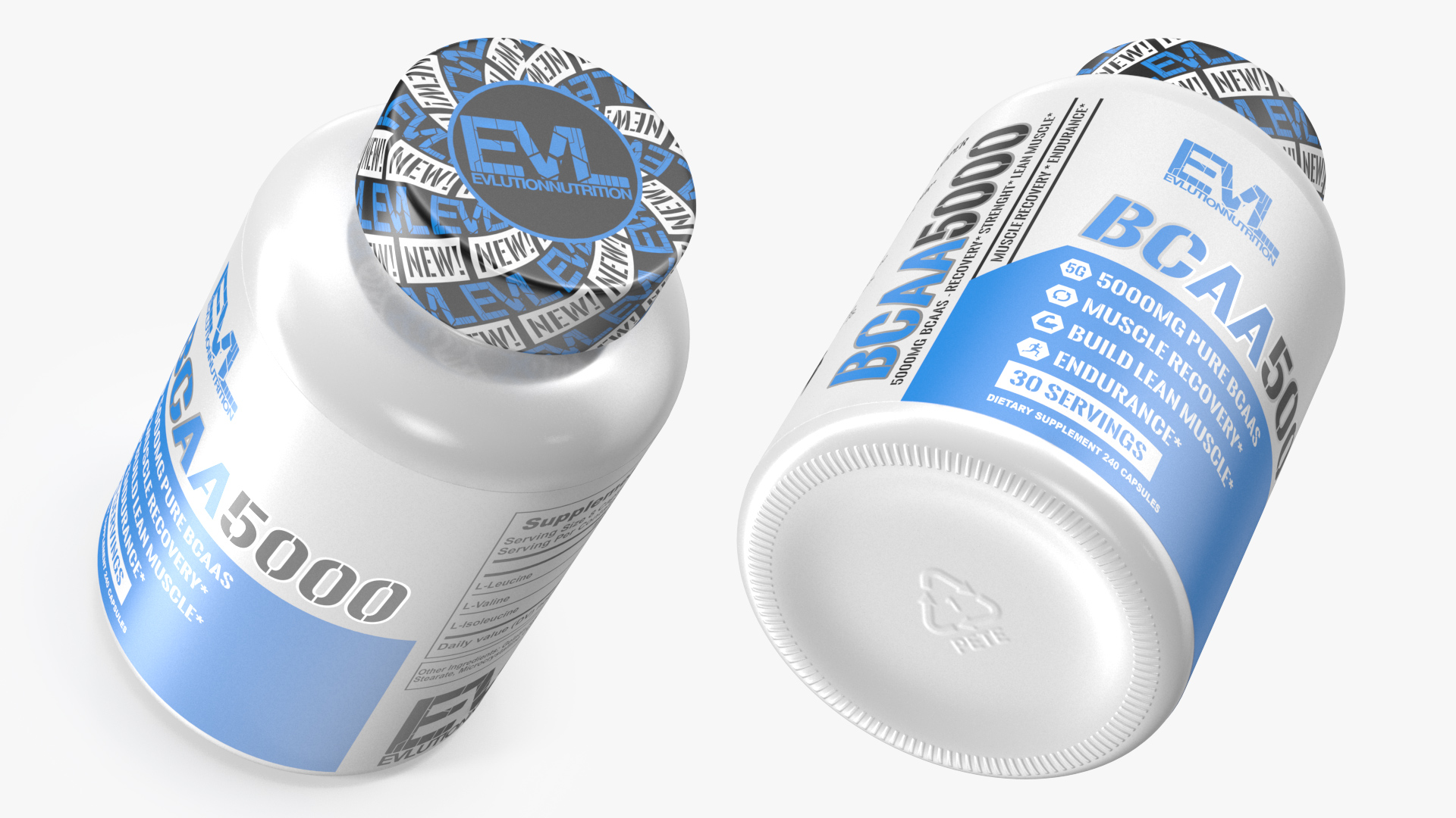 Evlution Nutrition BCAA 5000 Powder 5 Grams of BCAAs 3D