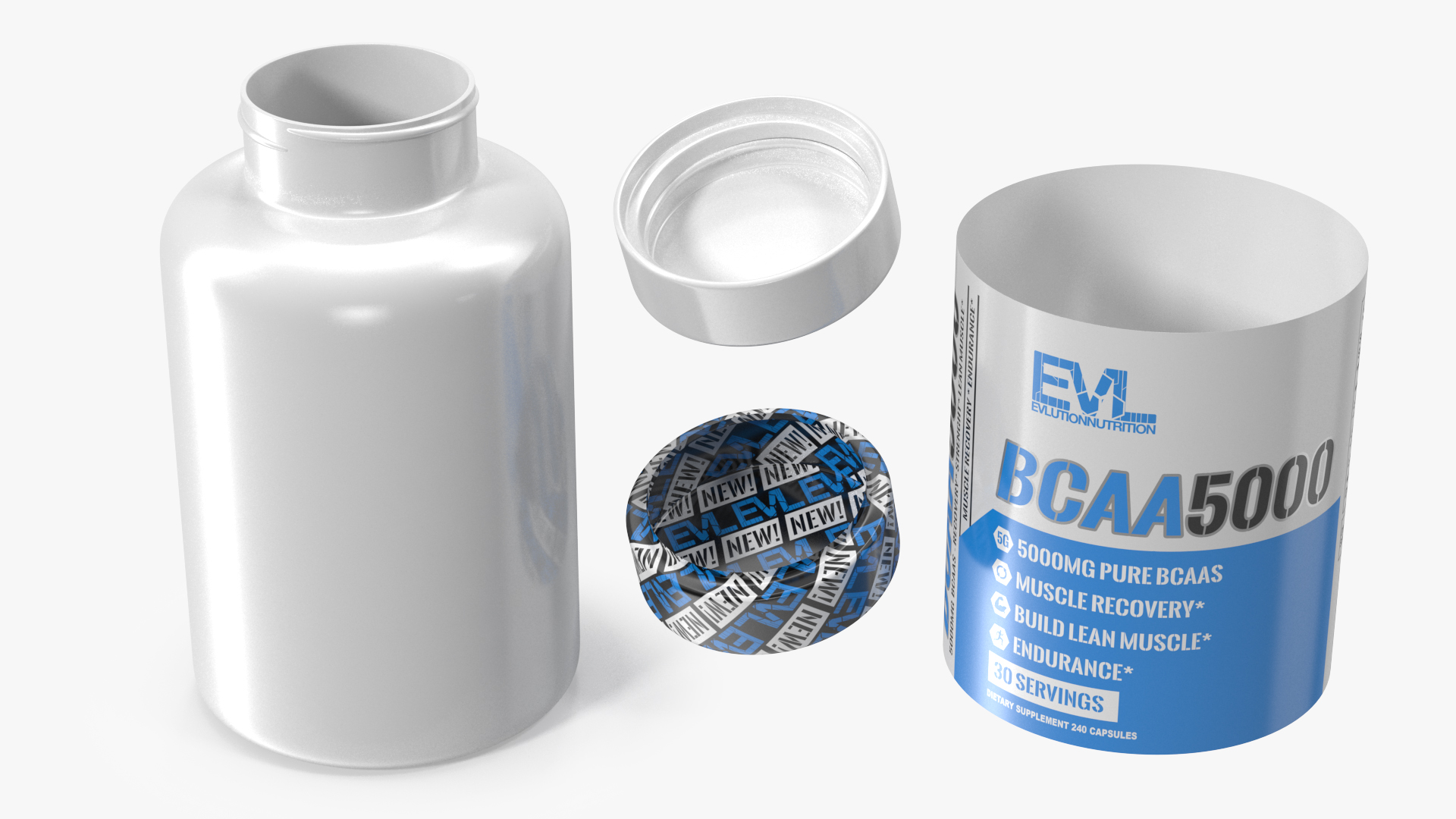 Evlution Nutrition BCAA 5000 Powder 5 Grams of BCAAs 3D